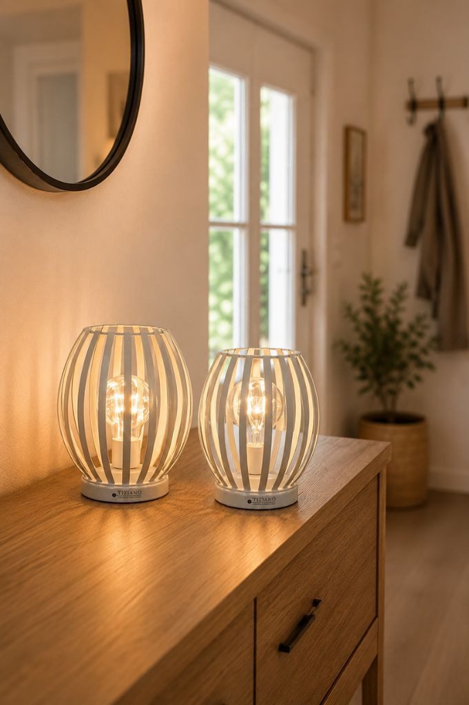 TIZIANO - DESIGN & EMOTIONS Dekofigur Lampe Glitter LED creme-weiß