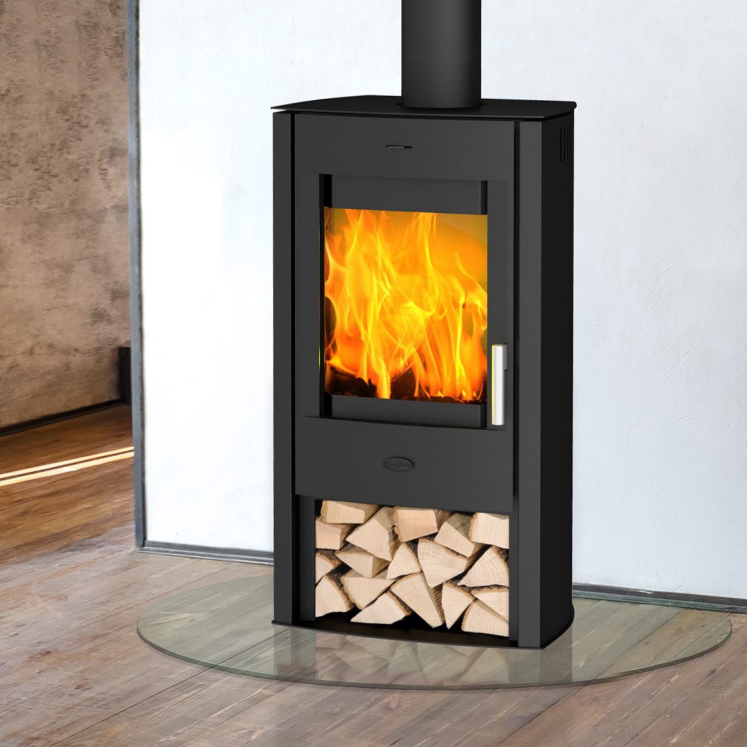Fireplace Kaminofen Fireplace Tuvalu Kaminofen Stahl Schwarz, 6 kW, Kaminofen