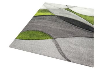 Teppich Teppich modern Teppich Wohnzimmer abstrakt in grün grau schwarz, Teppich-Traum, rechteckig, Höhe: 13 mm