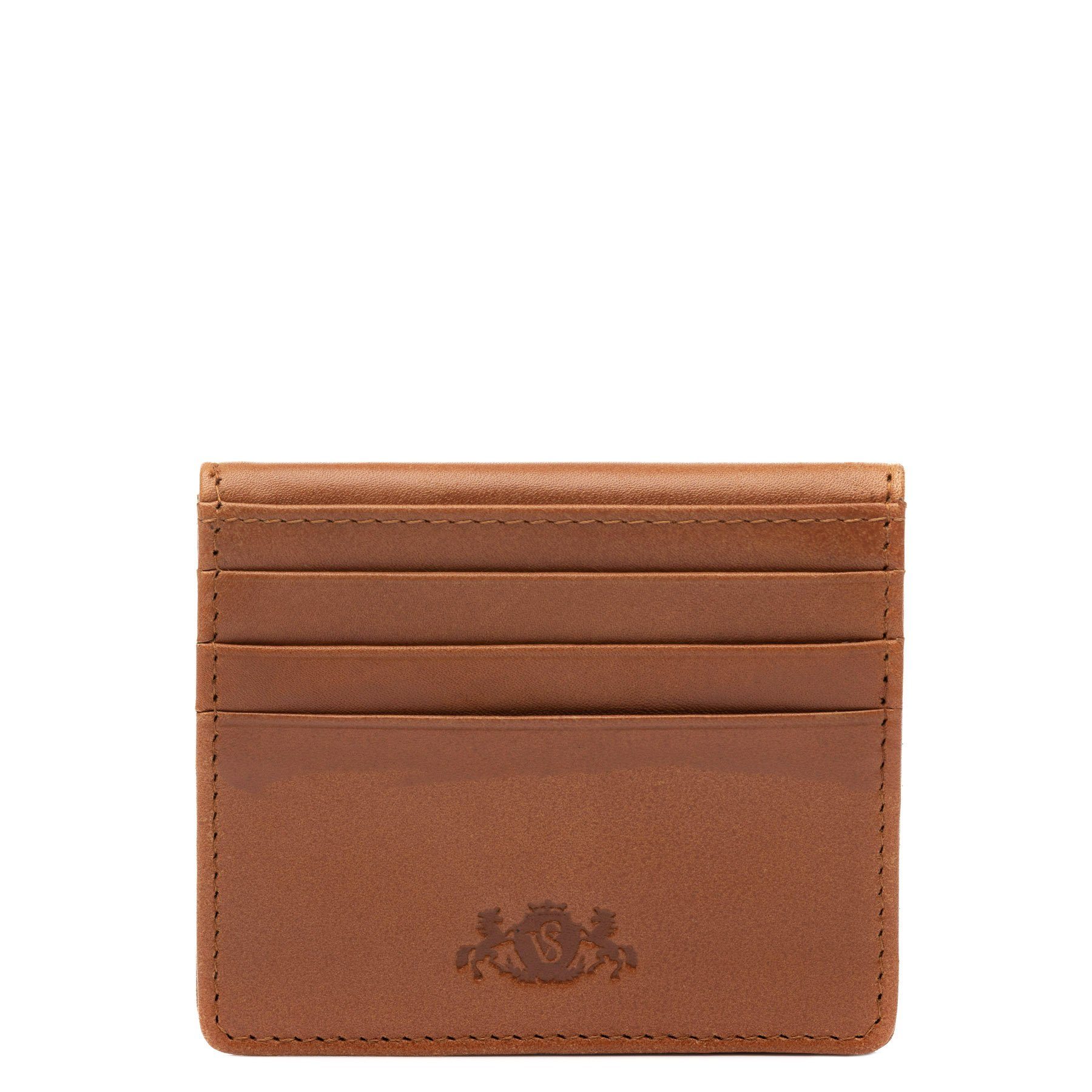 SID & VAIN Geldbörse EARNEST tan, Kartenetui Echtleder für Damen & Herren, Kreditkartenhülle hellbraun
