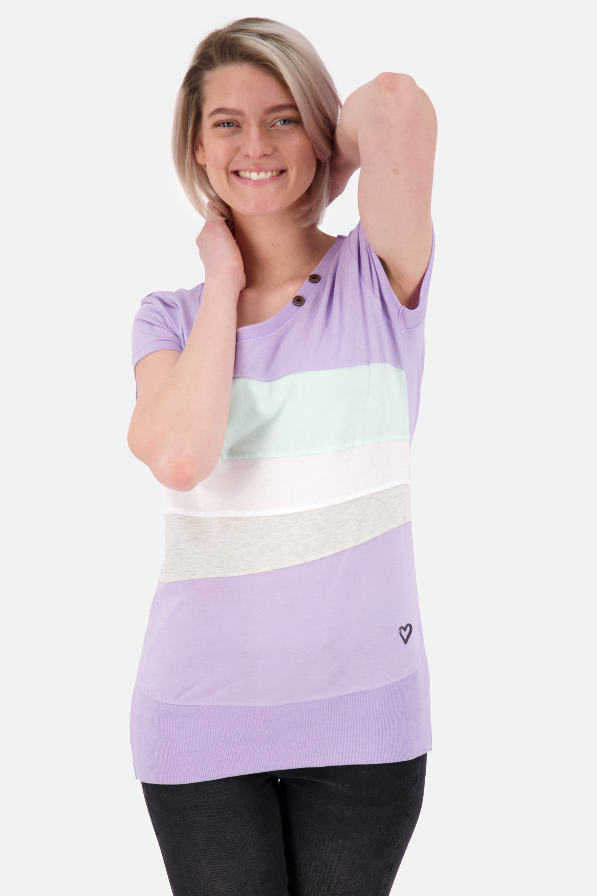 Alife & Kickin Rundhalsshirt Damen lavender A Shirt digital Shirt ClementinaAK Kurzarmshirt, melange