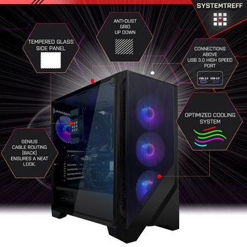 SYSTEMTREFF Basic Gaming-PC (AMD Ryzen 5 4650G, RX Vega 7, 16 GB RAM, 500 GB HDD, 256 GB SSD, Luftkühlung, Windows 11, WLAN)