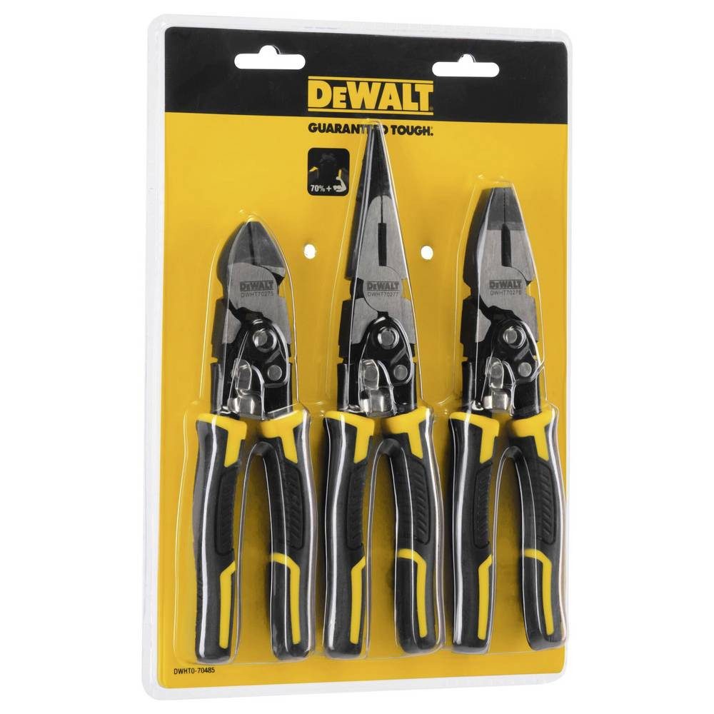 DeWalt Zangenset o-Kraftzangen Set 3-tlg Doppelgelenk Design DWHT0-70485