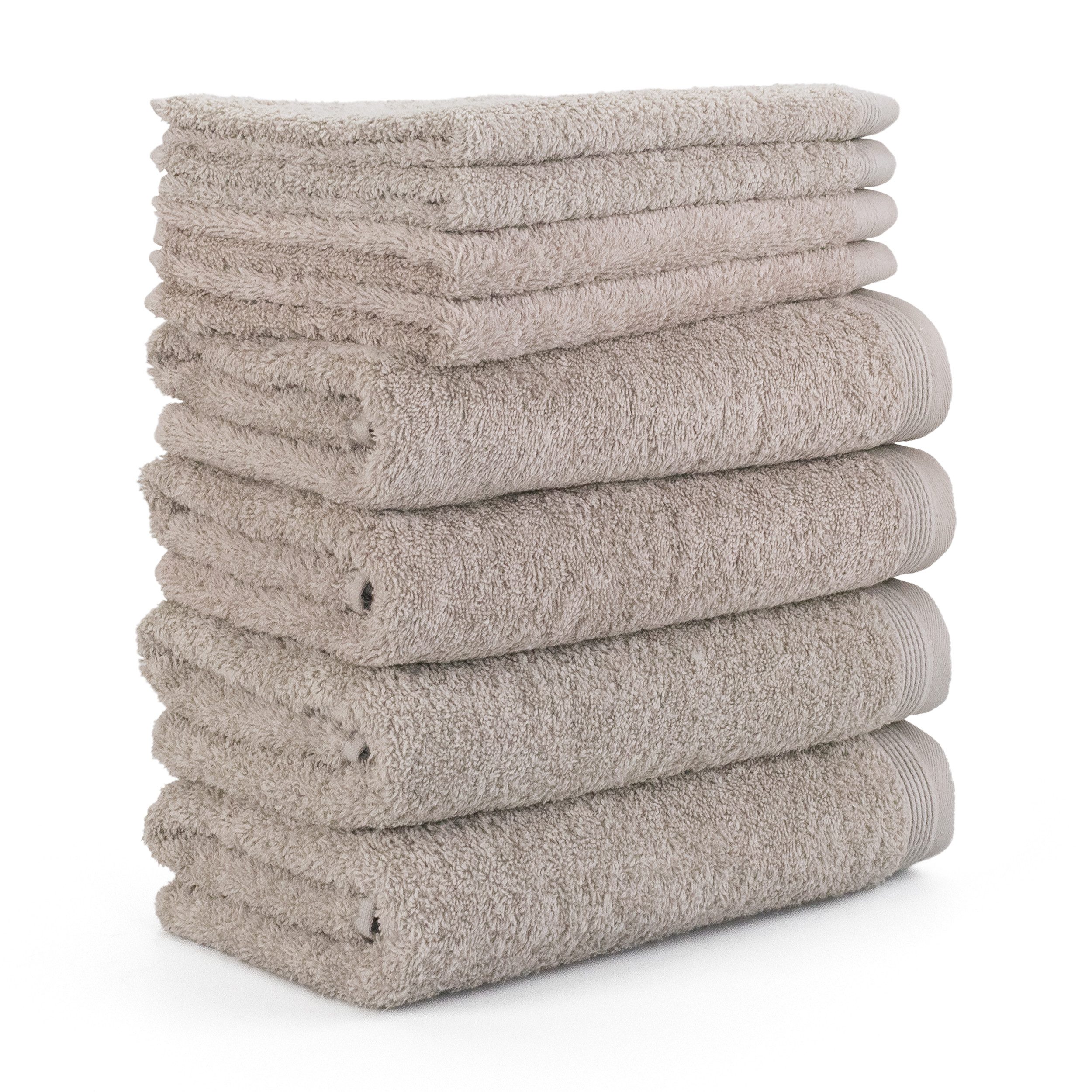Möve Handtuch Set Superwuschel 100% Premium Cotton Baumwolle, Walkfrottier (8-St), Spar-Set, Made in Germany, Handtuch Set mit Bordüre, einfarbig, weich