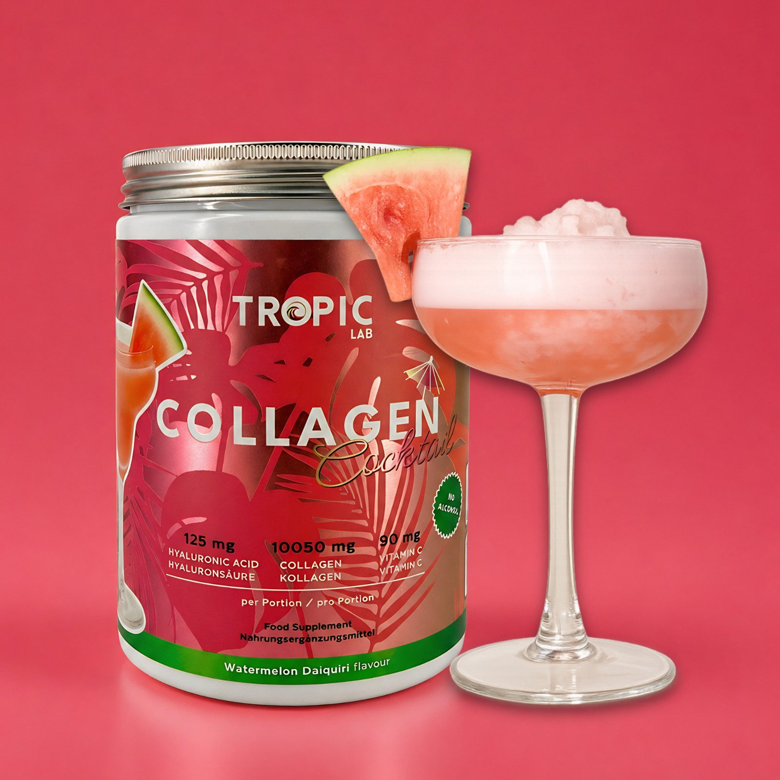TropicLab Collagen Watermelon Daiquiri Geschmack 0,0% Tropic Lab Sommergetränk Pulver