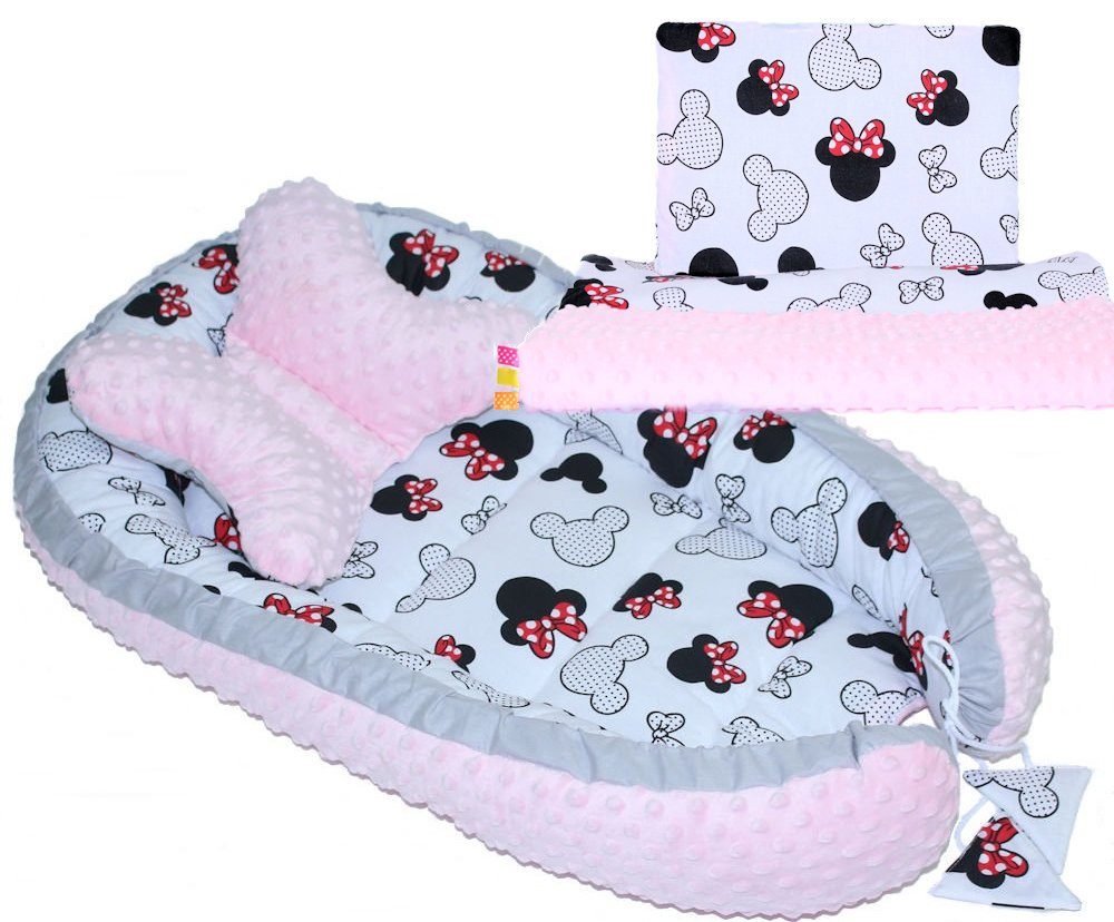 Bettnestchen Baby MINKY Nestchen Kokon Kuschelnest Kissen Decke Schmetterlingkissen