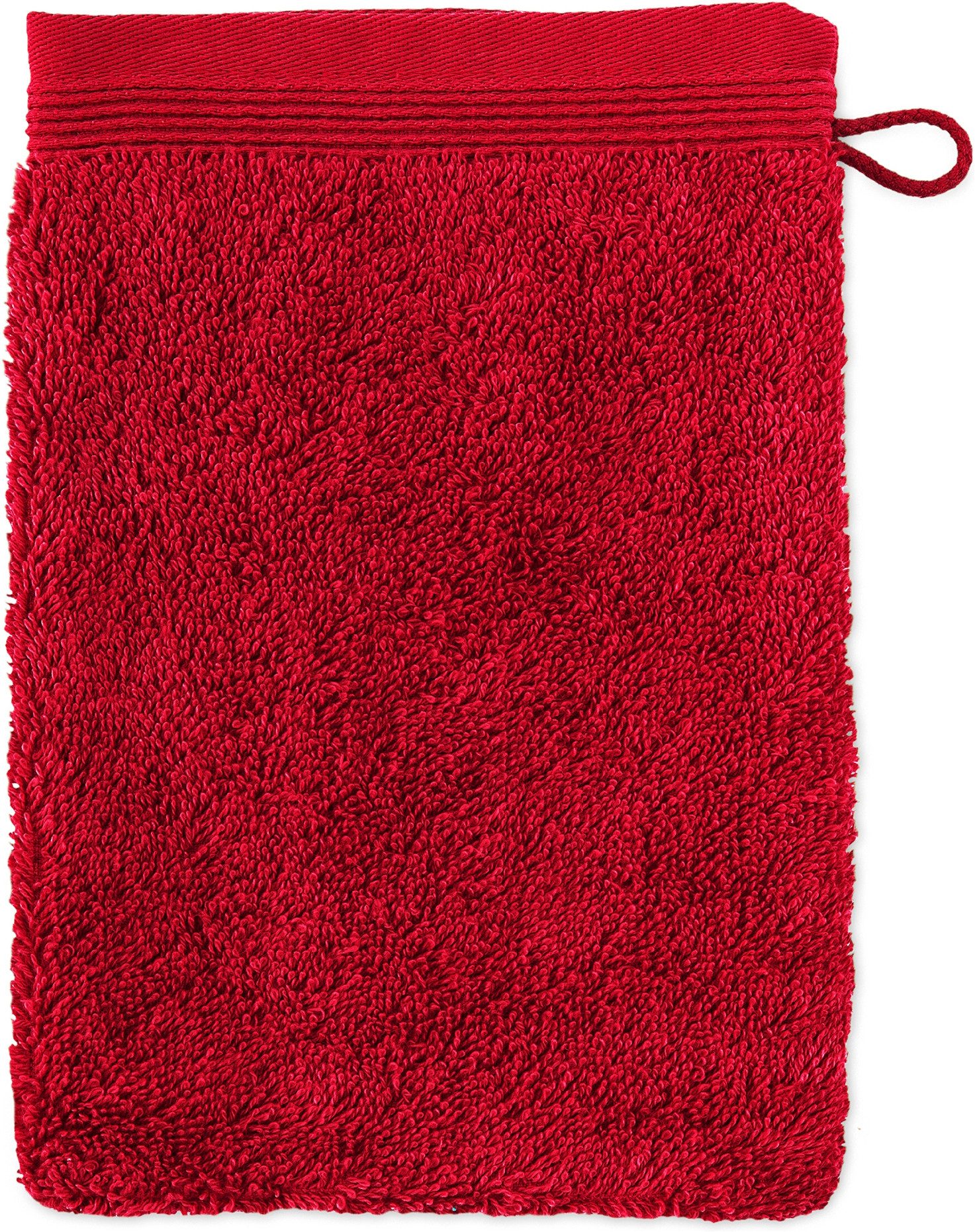 Möve Waschhandschuh Superwuschel 100% Premium Cotton Baumwolle, Walkfrottier (1-St), mit Biesenbordüre und praktischem Kordelaufhänger, einfarbig, weich