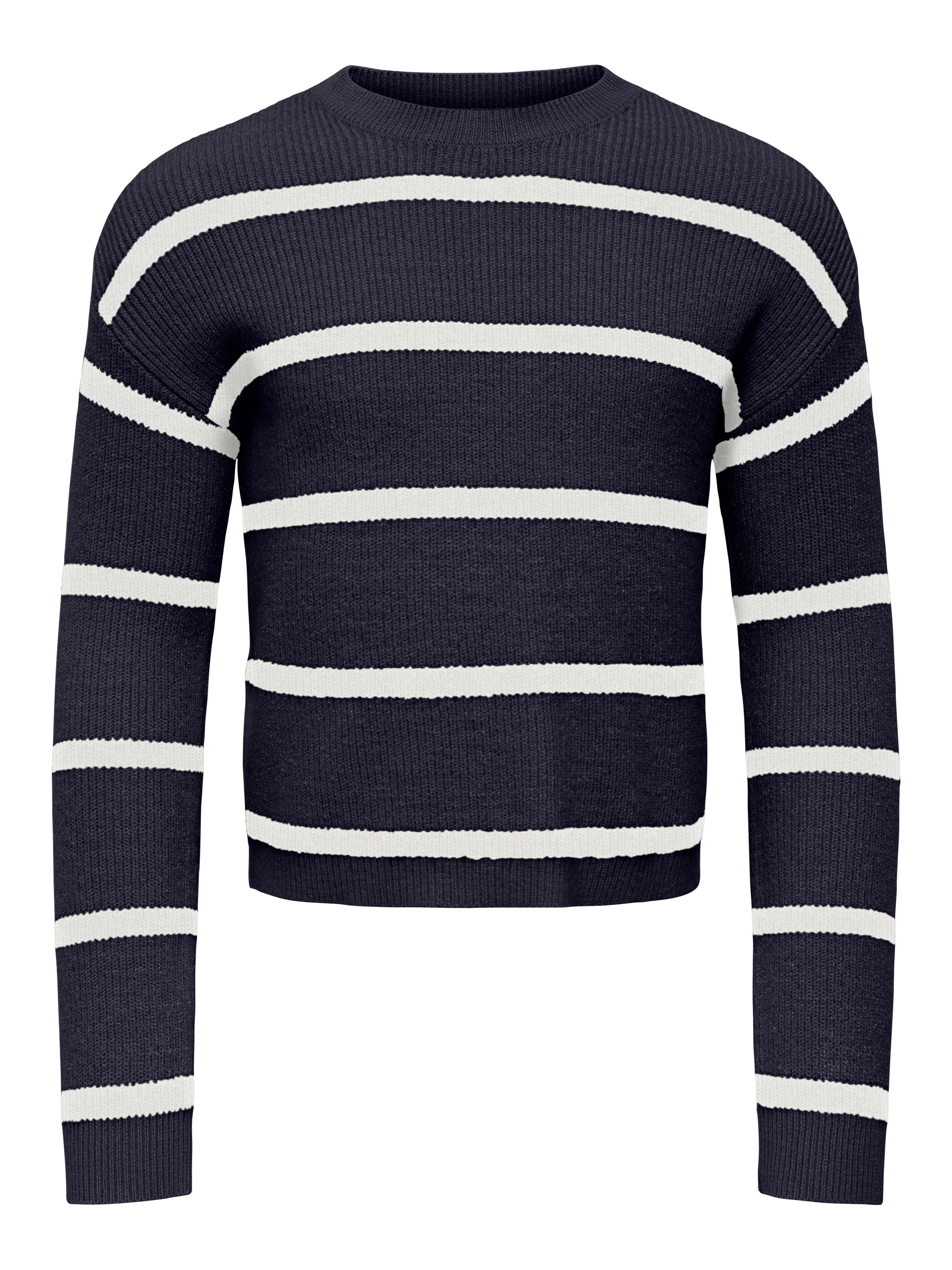 KIDS ONLY Strickpullover KMGFRANCA LIFE SHORT LS STRIPE KNT NOOS Viskosemischung, loose fit