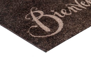 Fußmatte Bienvenue, wash+dry by Kleen-Tex, rechteckig, Höhe: 9 mm, Schmutzfangmatte, mit Spruch, In- und Outdoor geeignet, waschbar
