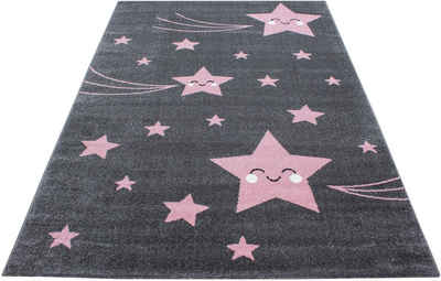 Kinderteppich Kids 610, Ayyildiz Teppiche, rechteckig, Höhe: 12 mm, Motiv Sterne, Kurzflor