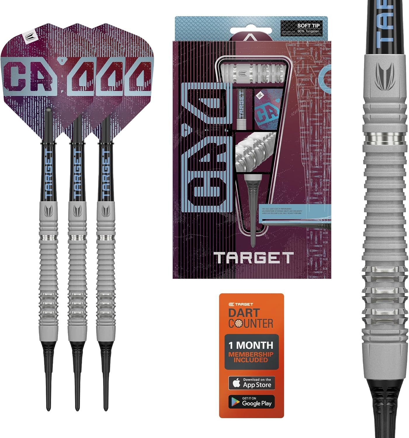 TARGET DARTS Dartpfeil Cryo Soft Tip Dart Set, Barrels 13  20G, 90% Tungsten