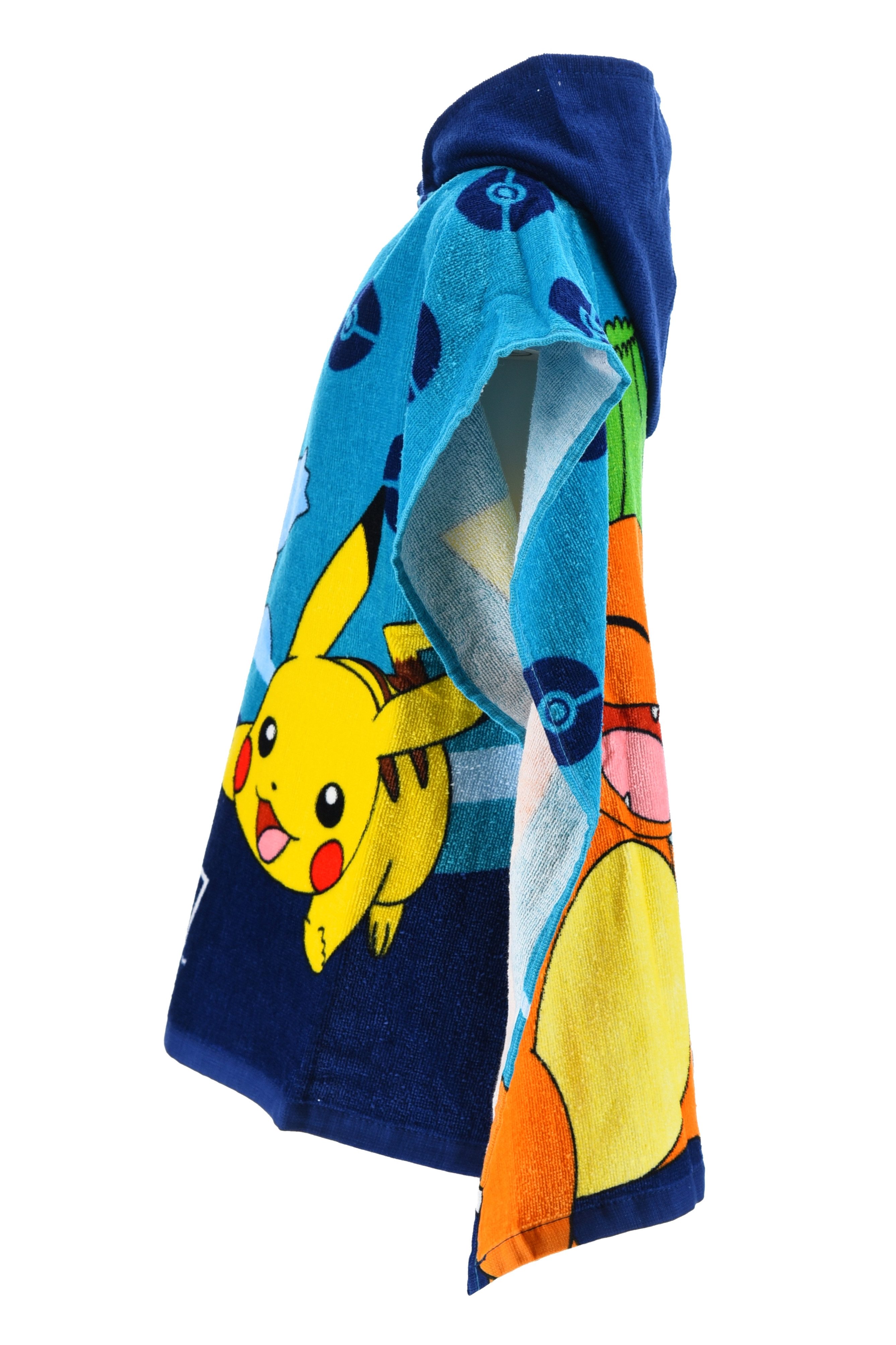 POKEMON JUEGO DE CARTAS Badeponcho Pokemon Kinder-Badeponcho, Kapuze, Pikachu, Squirtle, 100% Baumwolle
