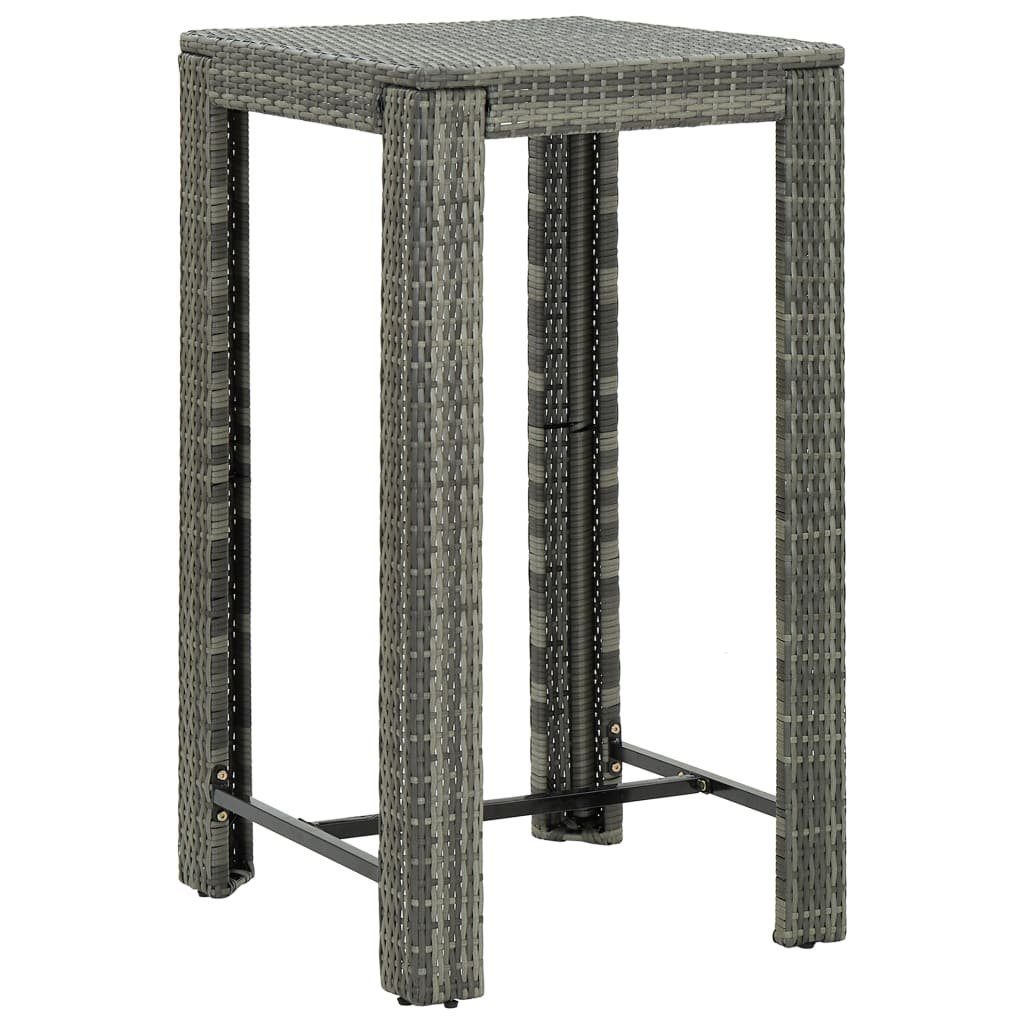 furnicato Bartisch Garten-Grau 60,5x60,5x110,5 cm Poly Rattan (1-St)