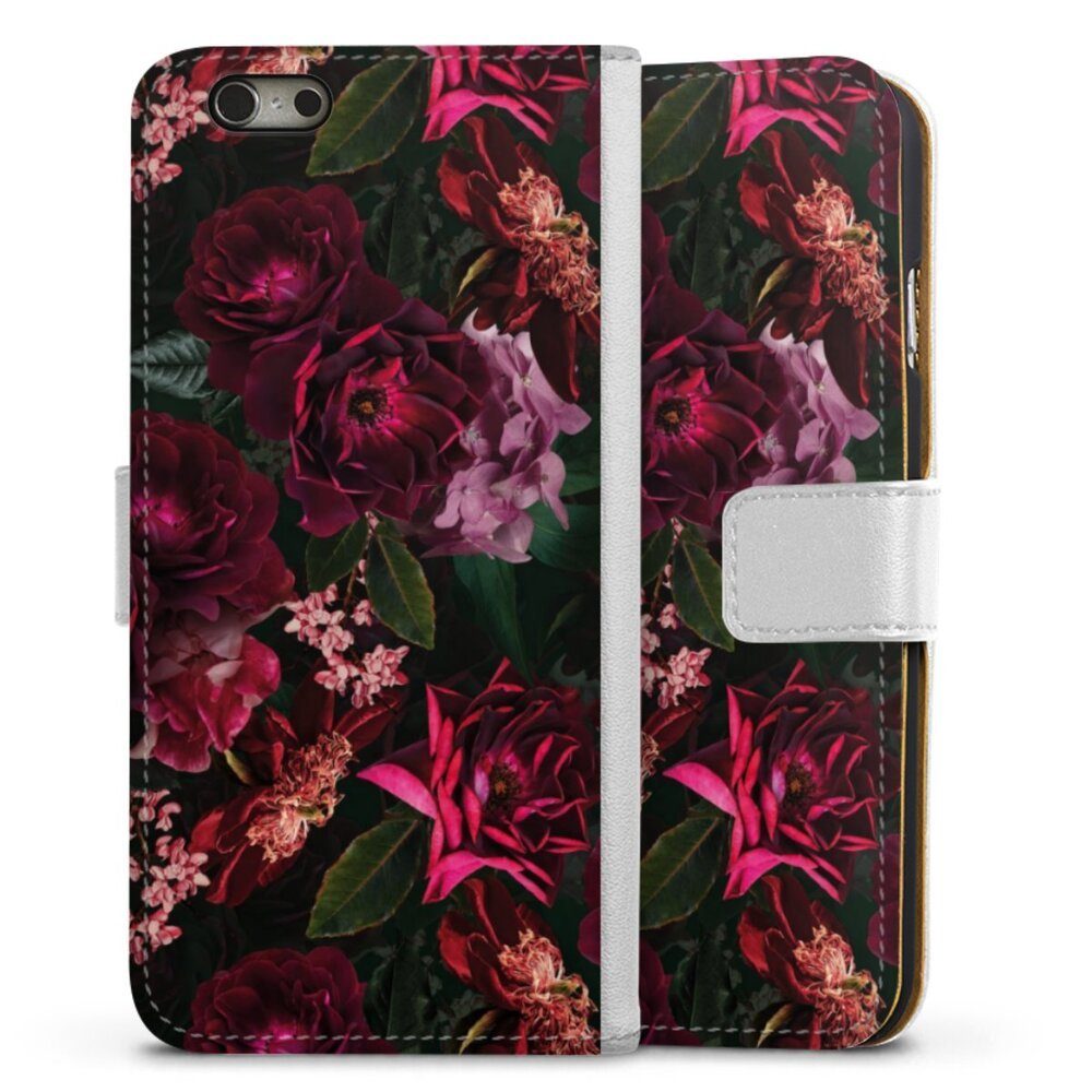 DeinDesign Handyhülle Rose Blumen Blüte Dark Red and Pink Flowers, Apple iPhone 6s Hülle Handy Flip Case Wallet Cover Handytasche Leder