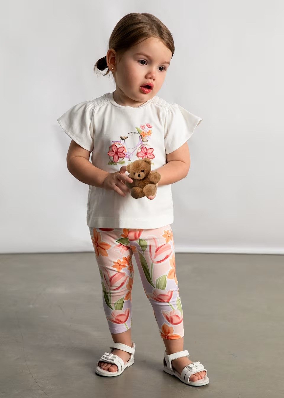 Mayoral Shirt & Leggings Baby Set aus T-Shirt und Leggings mit Blumenprint, rosa (1747-028)