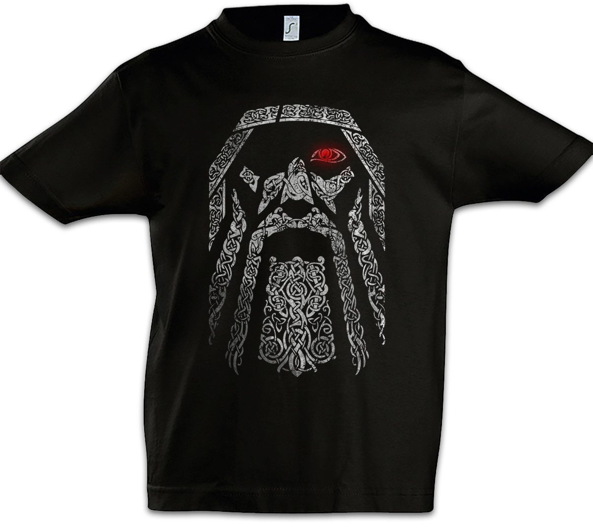 Print-Shirt Odhin IV Kinder T-Shirt Wölfe Odin Wolves Paganism Newpaganism Thor