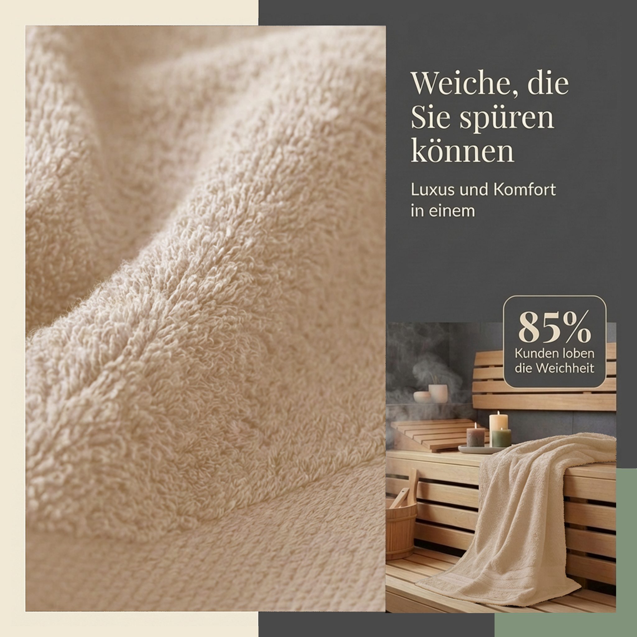 Komfortec Handtuch Set aus 100% Baumwolle, 4 Handtücher 50x100 cm und 4 Badetücher 70x140 cm, Frottee (Packung, 8-St), Duschtücher & Badehandtuch, Weich, Towel, Groß