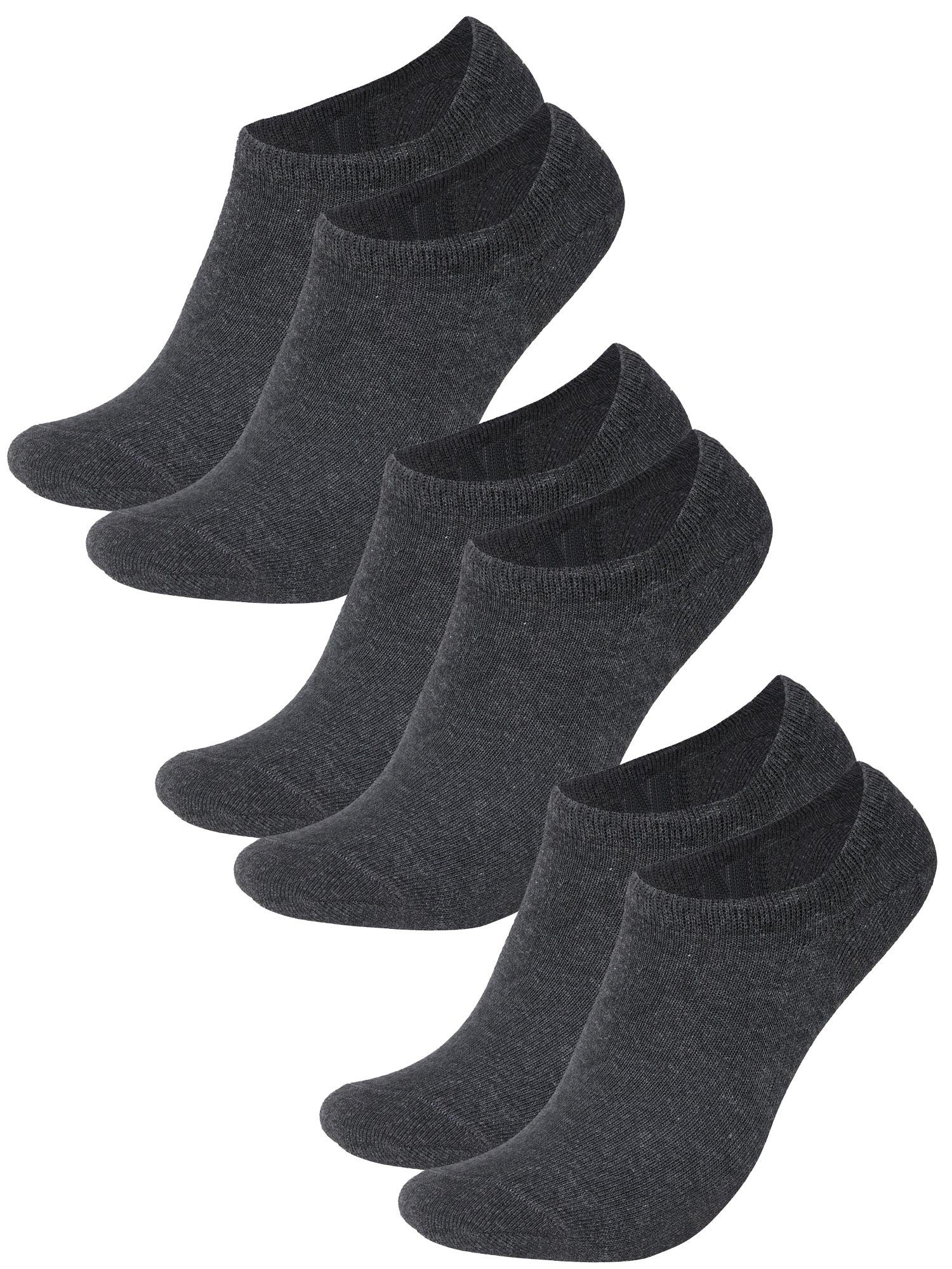 anthrazit Lavecchia Herren 6-Paar) Füßlinge LV-902 (Packung, Sneaker 6er-Pack Socken Socken