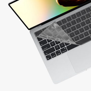 kwmobile Aufbewahrungstasche Silikon Tastaturschutz für Apple MacBook Air 13.6 M2 (A2681) Touch ID (1-tlg), QWERTZ Keyboard Cover Abdeckung - Transparent