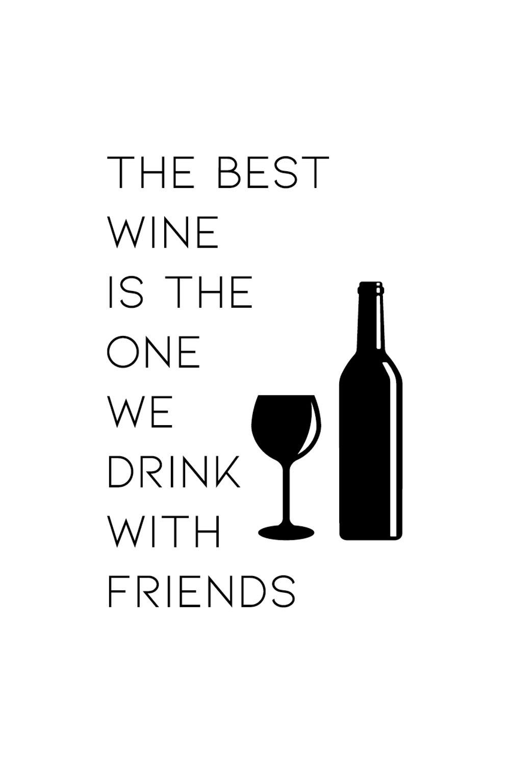 queence Wanddekoobjekt Wine, Stahlschild, Blechschild, Spruch, Witzig, Wanddeko, retro, 20x30cm