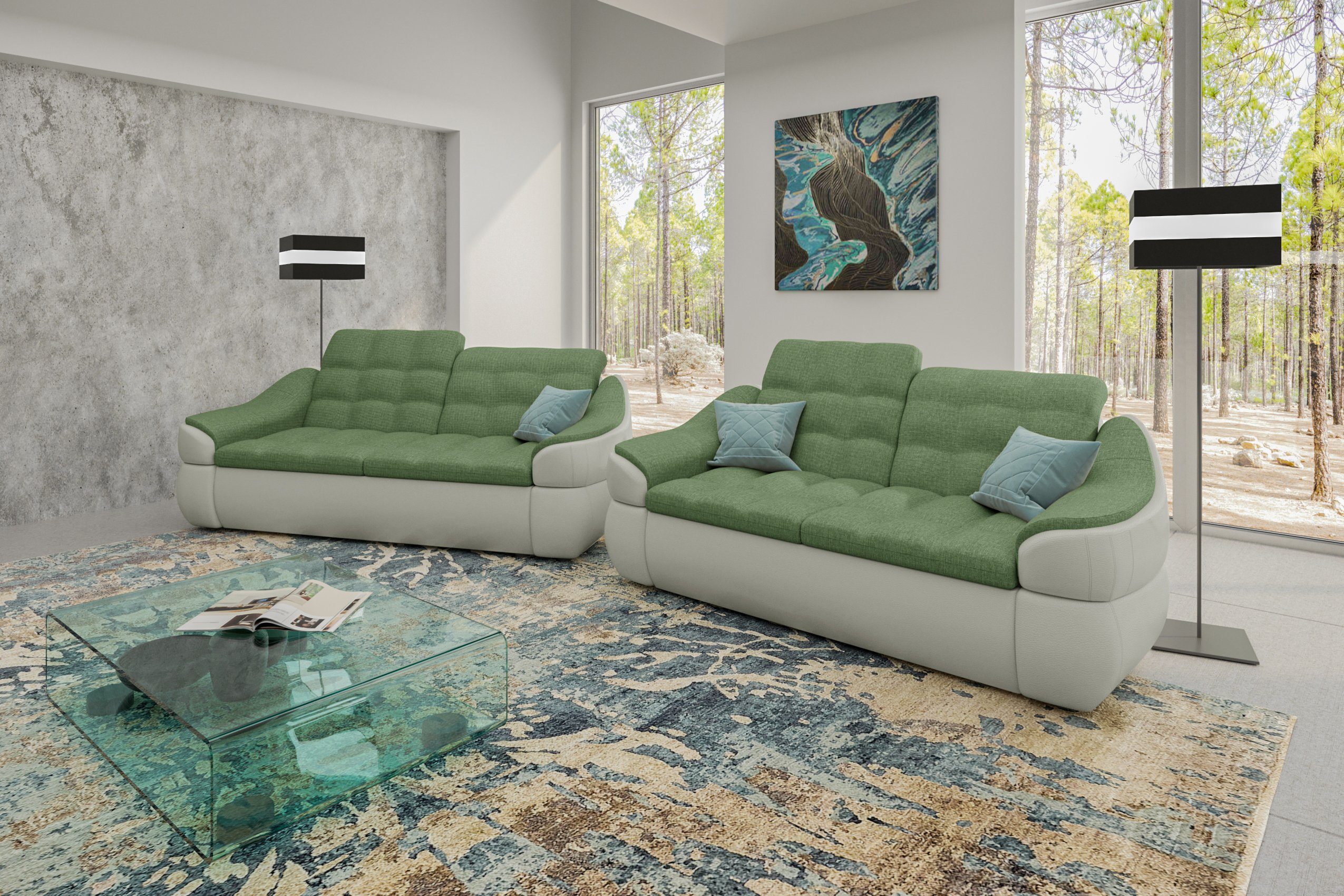 Polstergarnitur Stylefy Modern Sofa bestehend Europa Design, Sofa, (2-tlg), 2,5-Sitzer made aus (Set 2-Sitzer Alisa, und in