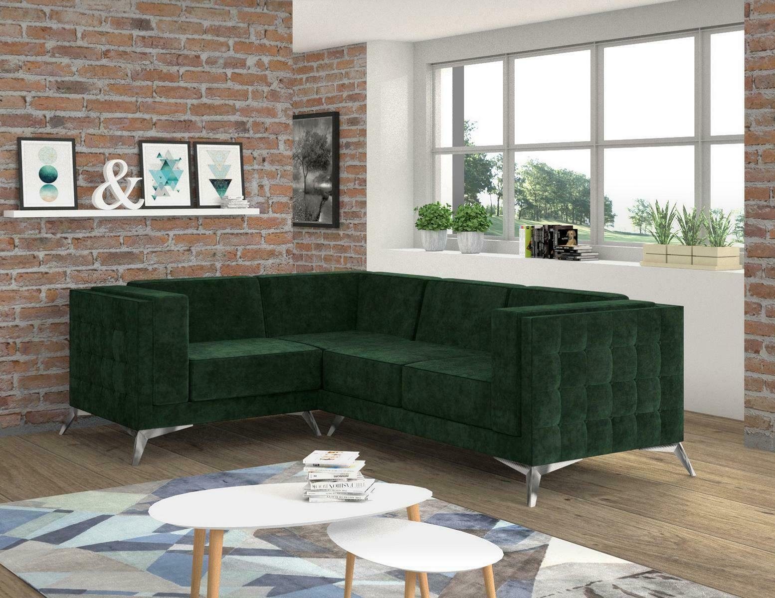 Textil Ecksofa, L JVmoebel Couchen Form Design Polster Ecksofa Couch Sofa