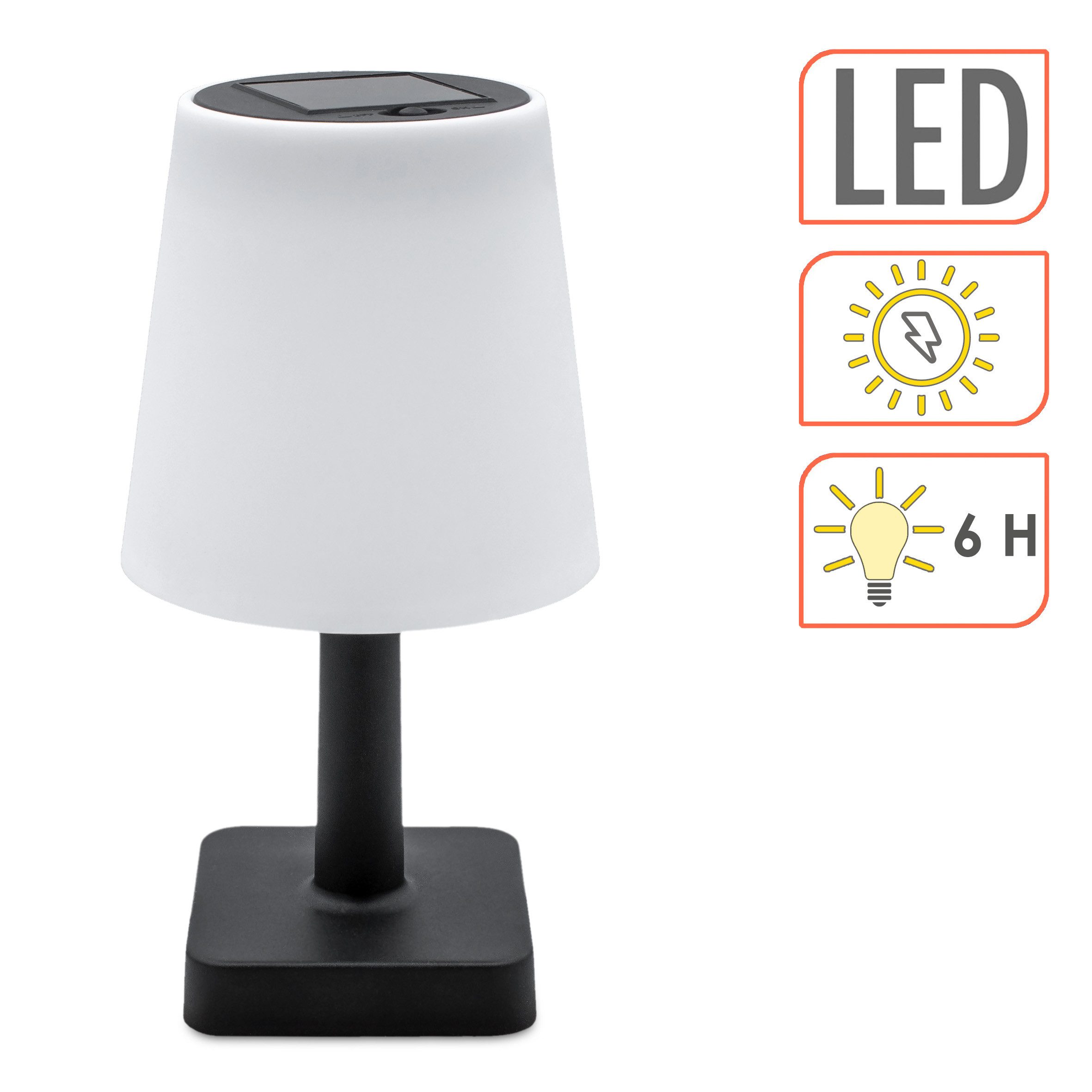 Spetebo LED Solarleuchte Tischleuchte für Außen und Innen - 23 x 12 cm, Solar, LED fest integriert, warmweiß, Deko Garten Tischlampe