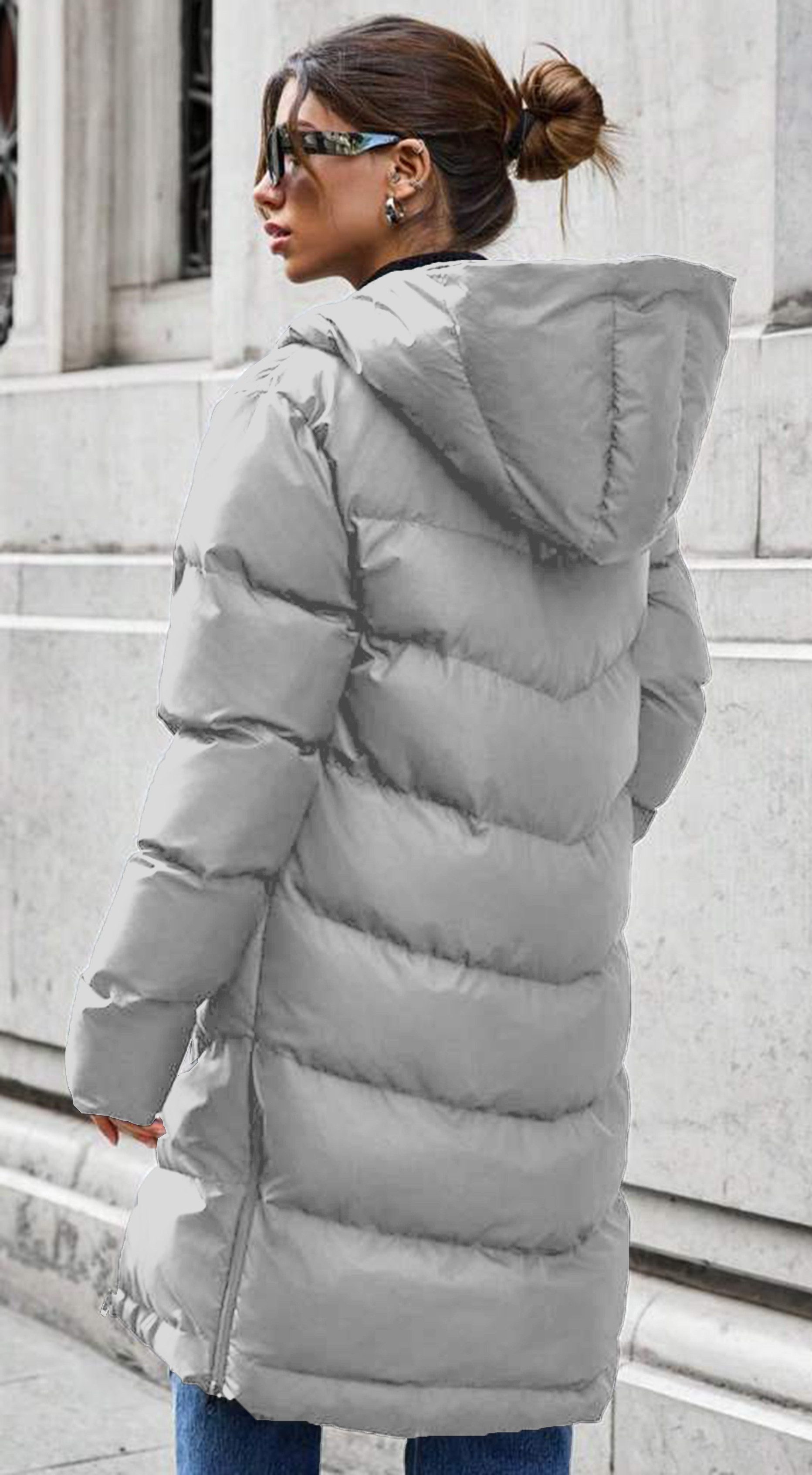 RMK Winterjacke Damen Winter Jacke Parka Mantel Steppjacke Steppmantel Wintermantel auch in großen Größen erhältlich, lang