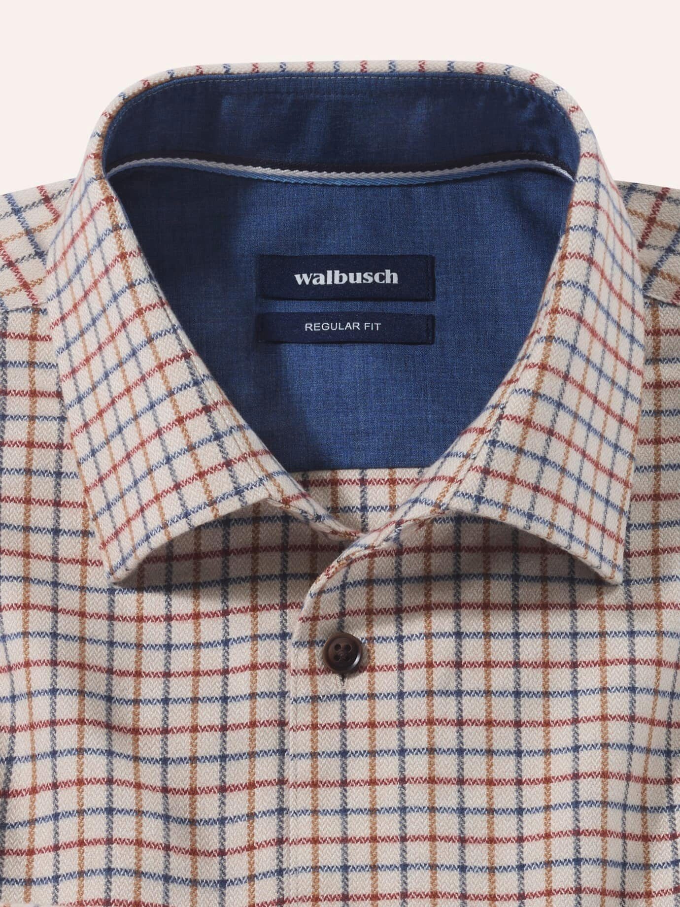 Walbusch Flanellhemd Herren Flanell-Hemd mit Relax-Kragen Regular fit Langarm verkürzt, modern, pflegeleicht, atmungsaktiv, wärmend – Bild 4 von 4