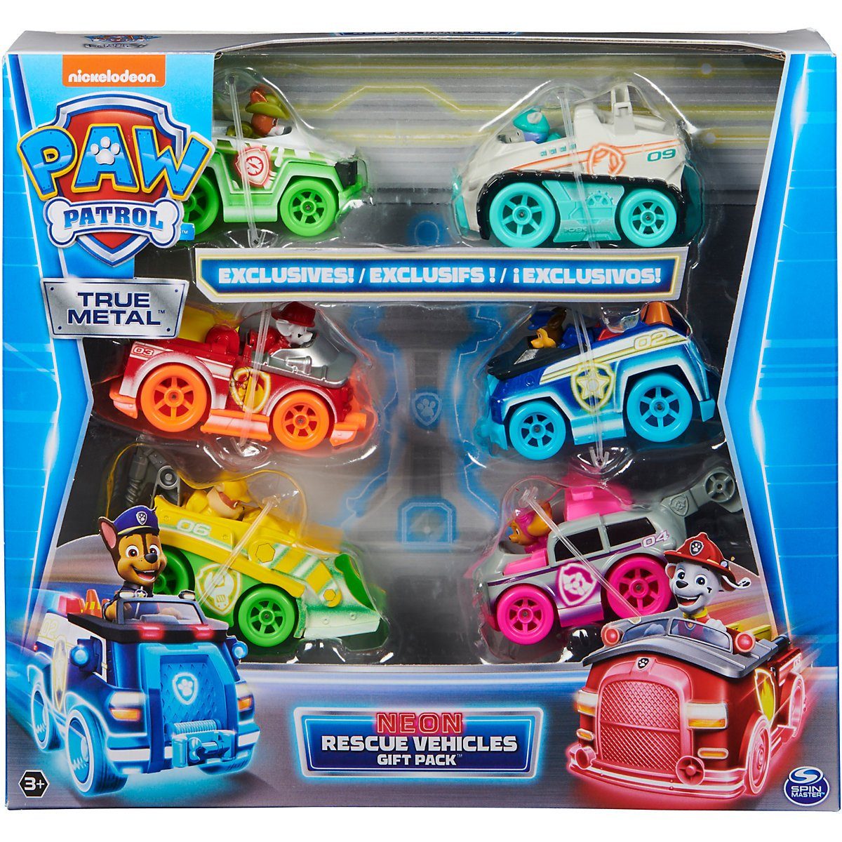 Spin Master Spielzeug-Auto »PAW Patrol True Metal Neon Fahrzeuge 6er  Geschenk«