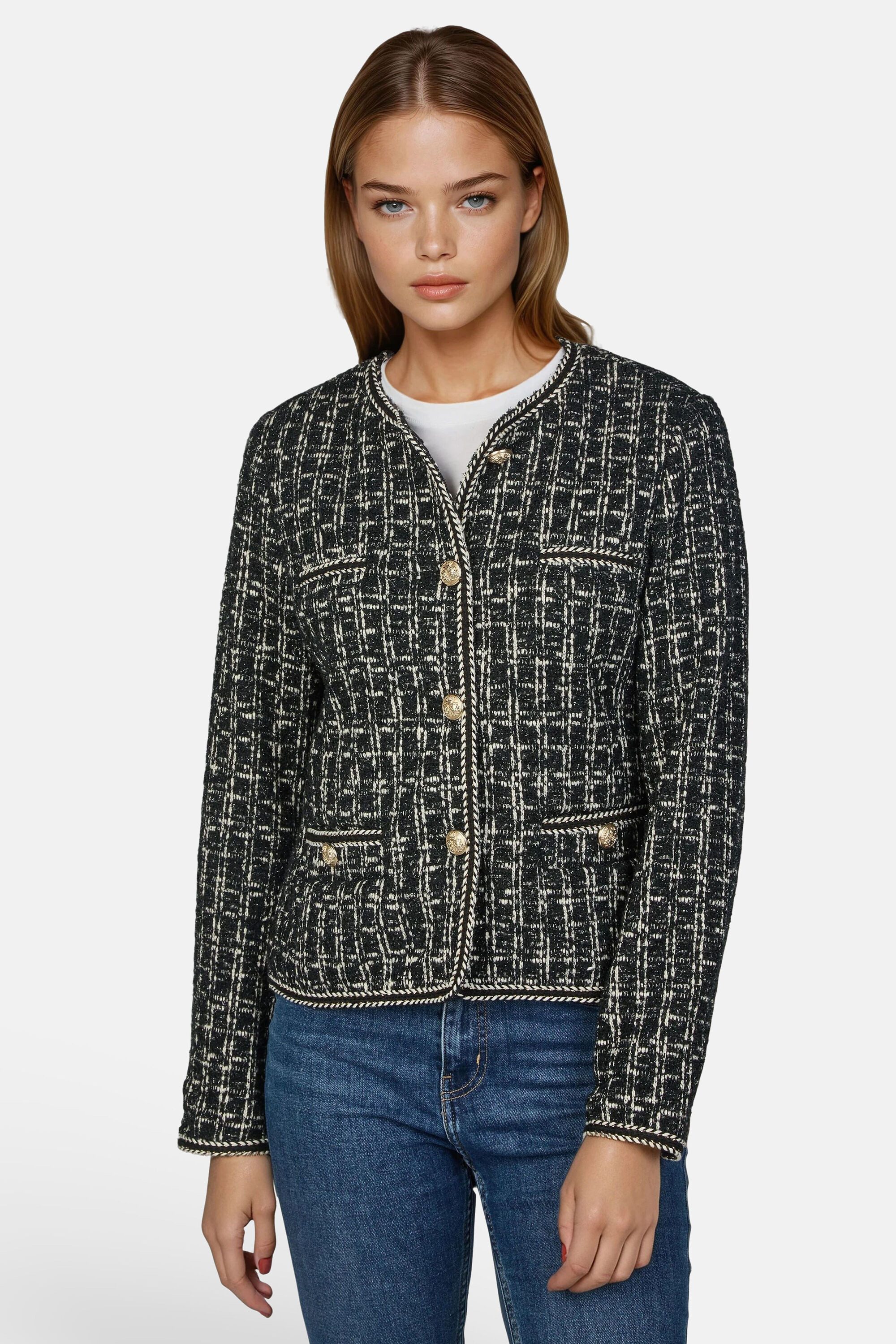 White Label Blouson (1-St) mit Zierband und Schmuckknöpfen aus Metall