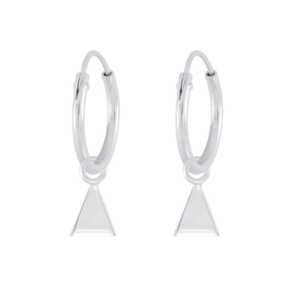 Valentinstagsgeschenk BUNGSA Creolen-Set Creolen mit Dreiecks-Charm aus 925 Silber Damen silber (1 Paar (2 Stück), 2-tlg), Ohrschmuck Ohrringe, silber