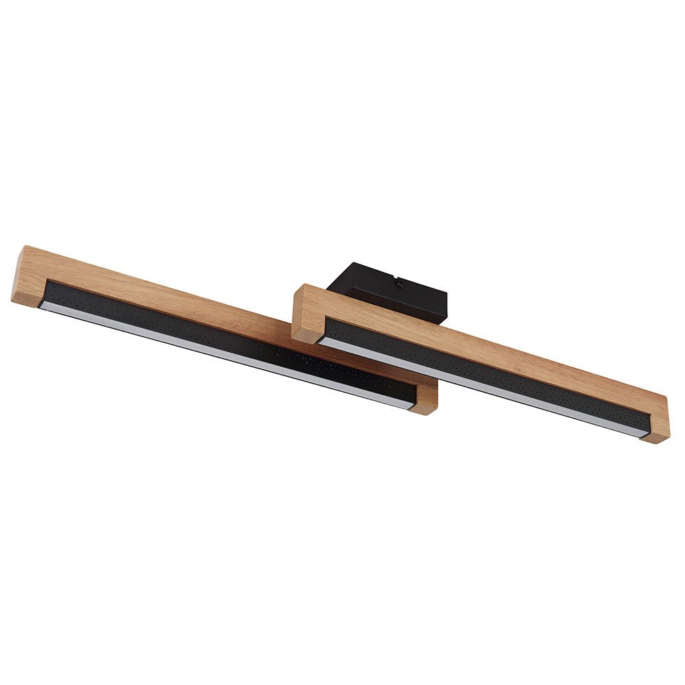 GLOBO LIGHTING LED Deckenleuchte, LED-Leuchtmittel fest verbaut, Warmweiß, LED Deckenlampe Wohnzimmerleuchte Holz Sterneneffekt braun L 70 cm