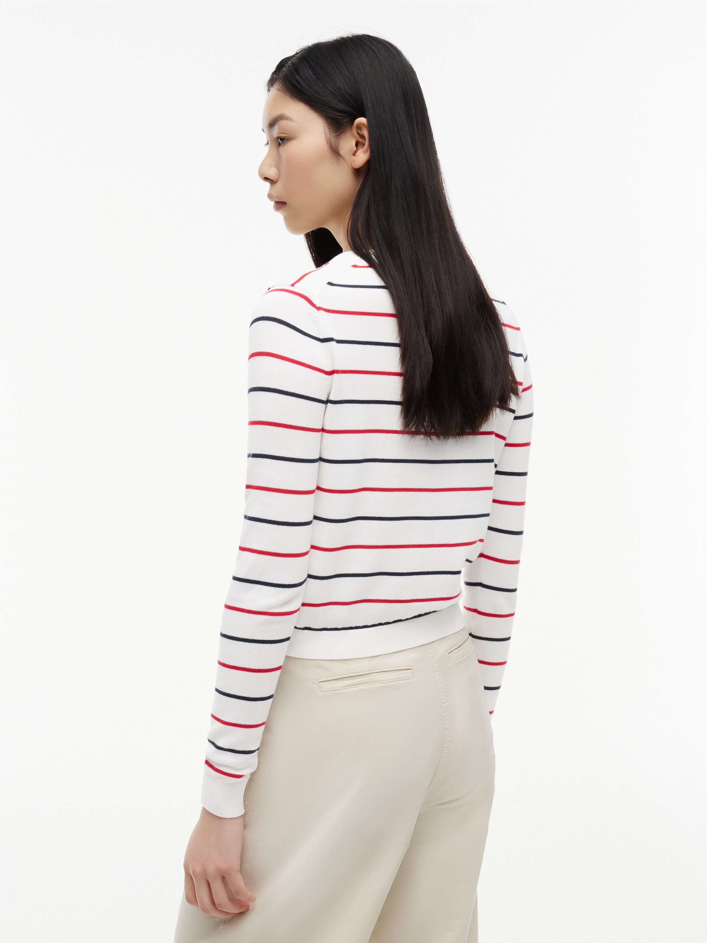 Tommy Jeans Strickjacke TJW ESSENTIAL CREW NECK CARDIGAN Baumwolle
