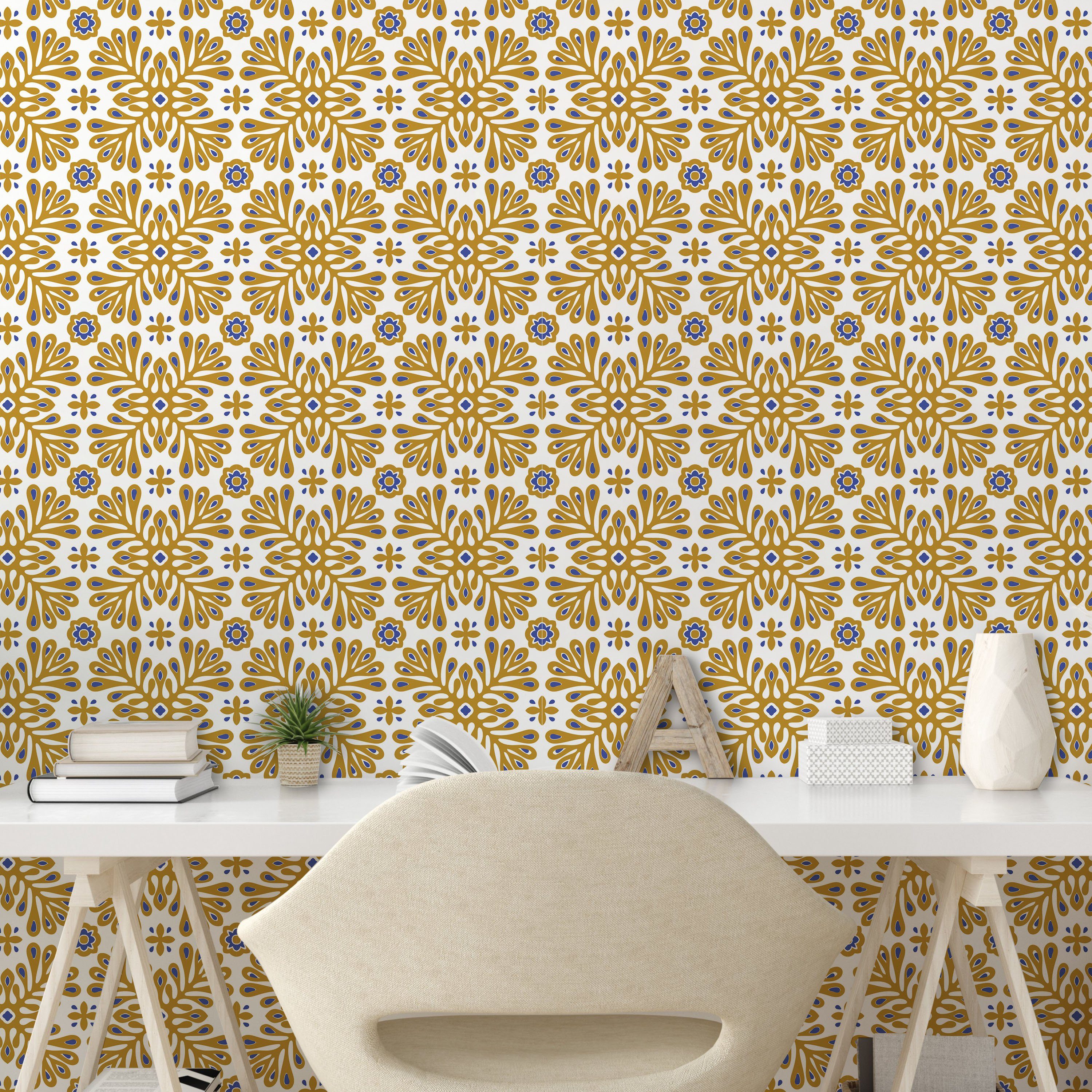Floral Inspired Abakuhaus Küchenakzent, Wohnzimmer selbstklebendes Vinyltapete Mosaik marokkanisch