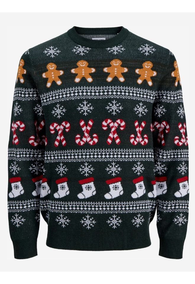 Jack & Jones Longpullover JJXMAS SANTA KNIT CREW NECK