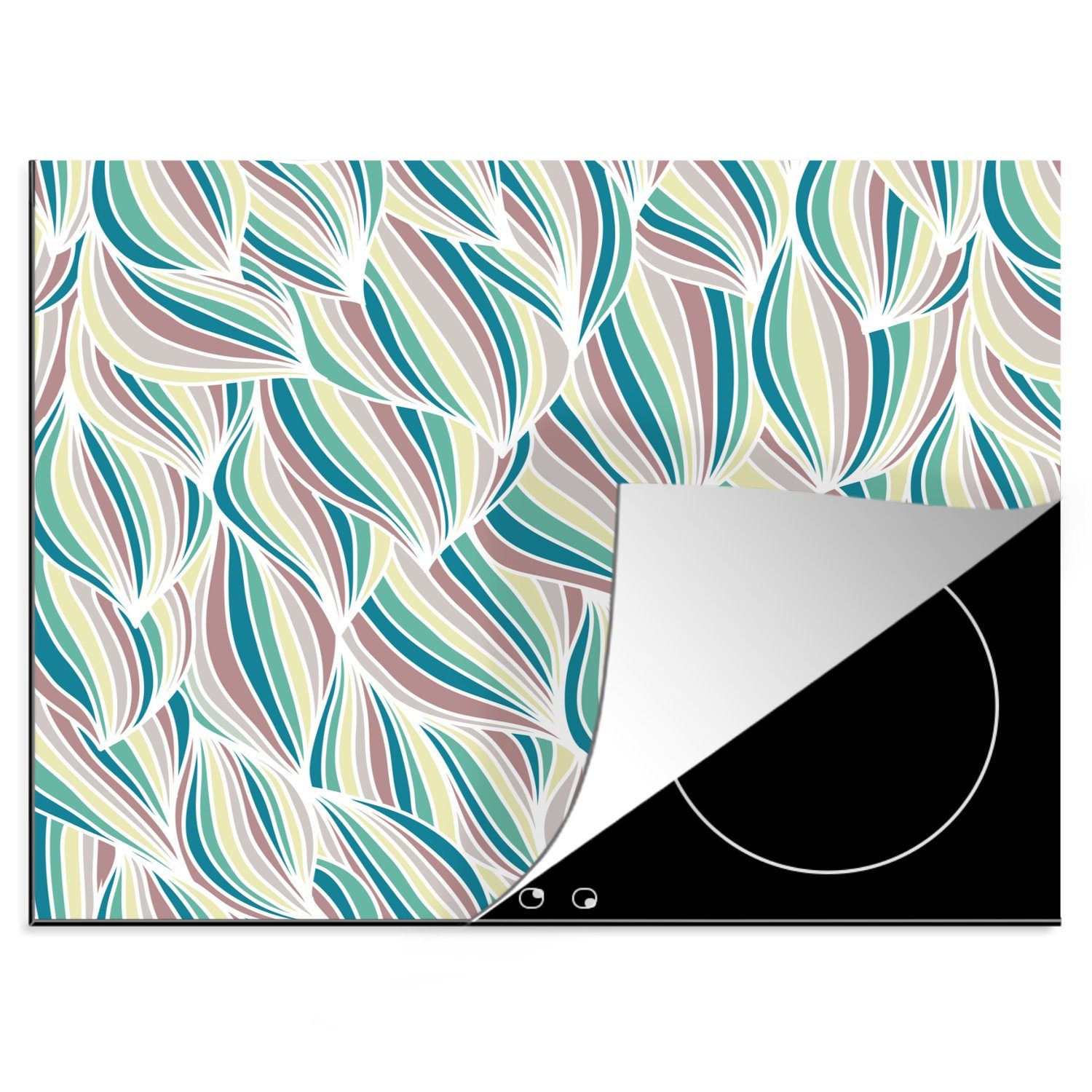 MuchoWow Herdblende-/Abdeckplatte Muster - Strand - Meer - Abstrakt, Vinyl, (1 tlg), 60x52 cm, Mobile Arbeitsfläche nutzbar, Ceranfeldabdeckung