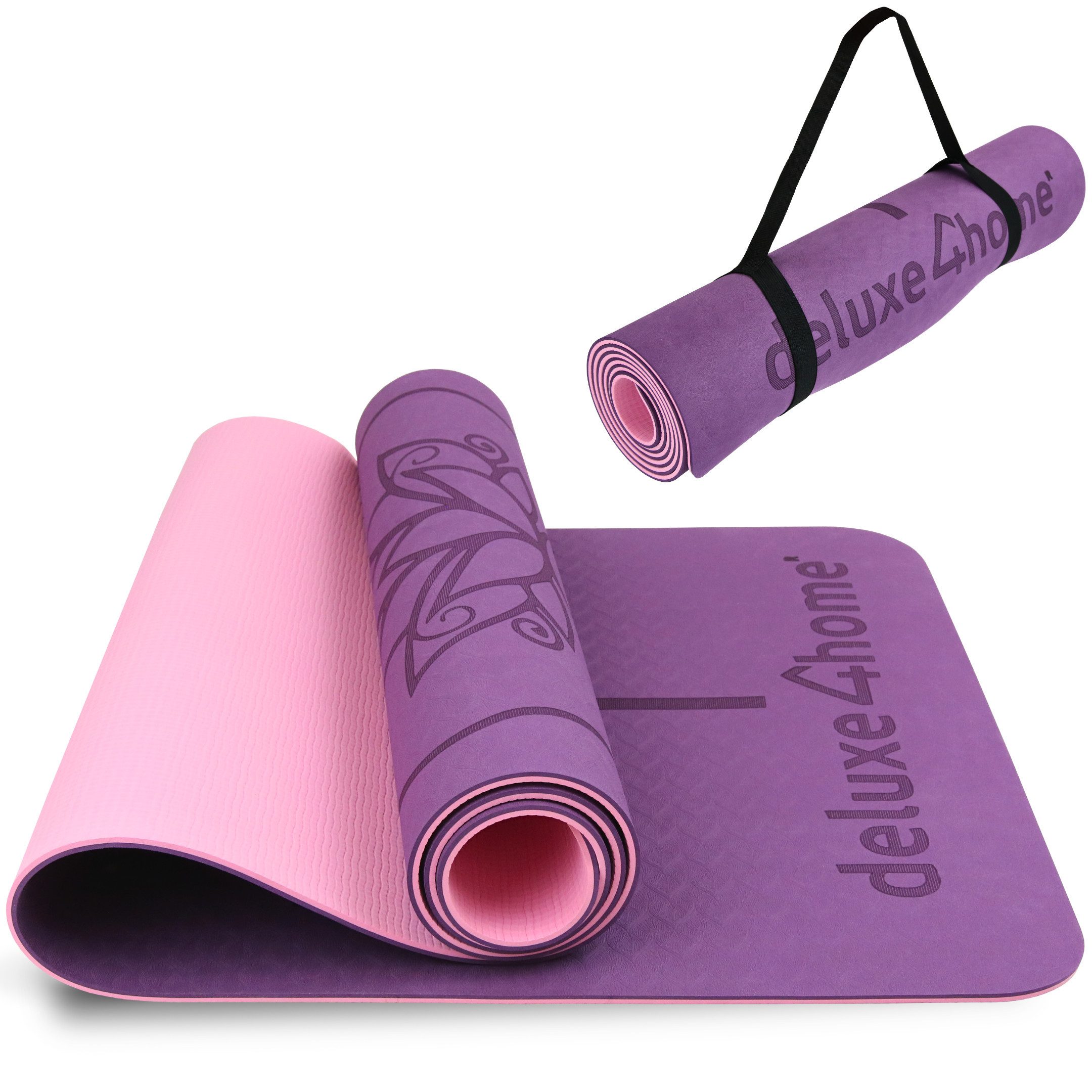 Yogamatte Gymnastikmatte mit Ausrichtungslinien I Turnmatte Fitness Matte
