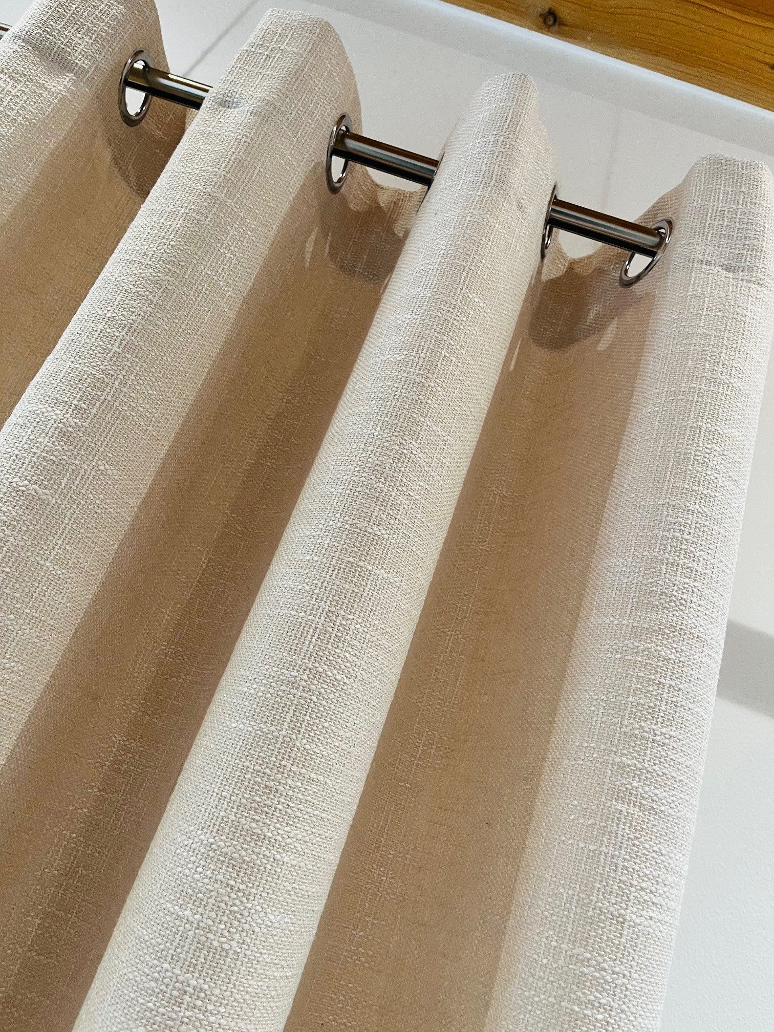 novumfix Vorhang Ösenvorhang beige Leinenstruktur blickdicht günstig online kaufen