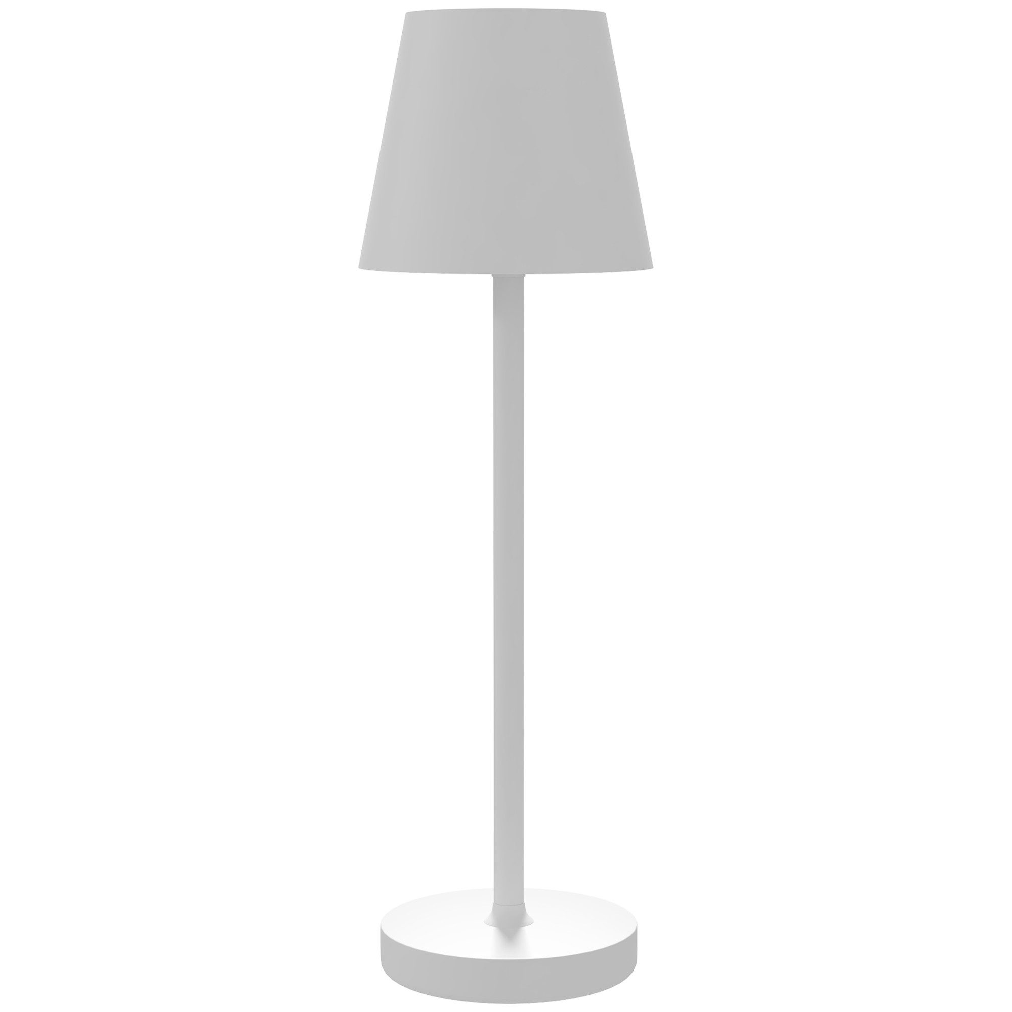 HOMCOM Tischleuchte mit LED-Leuchten, Wiederaufladbare Tischlampe, 3 Farben, Leuchtmittel wechselbar, für Schlafzimmer, Wohnzimmer, Weiß