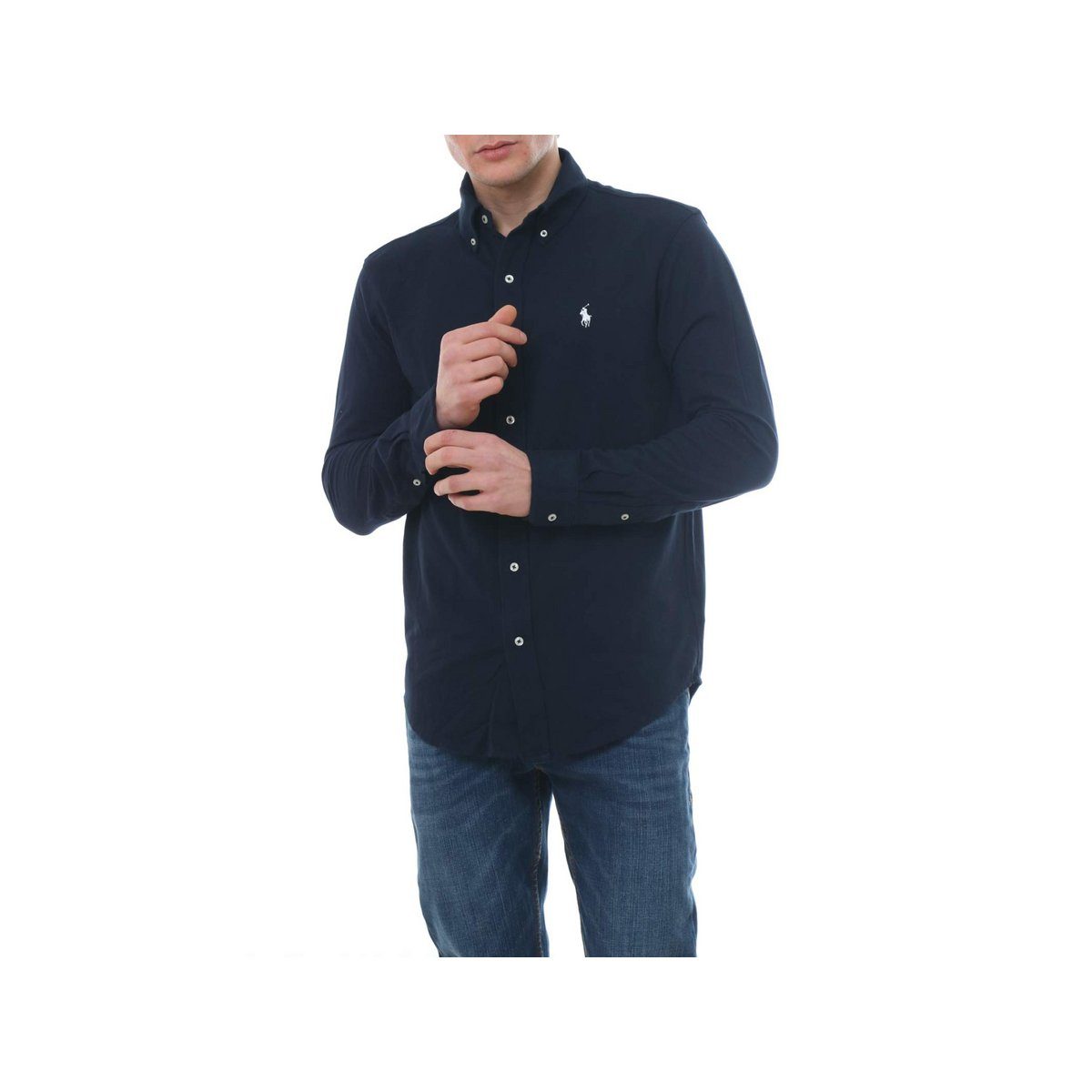 Ralph Lauren regular marineblau Langarmshirt (1-tlg)