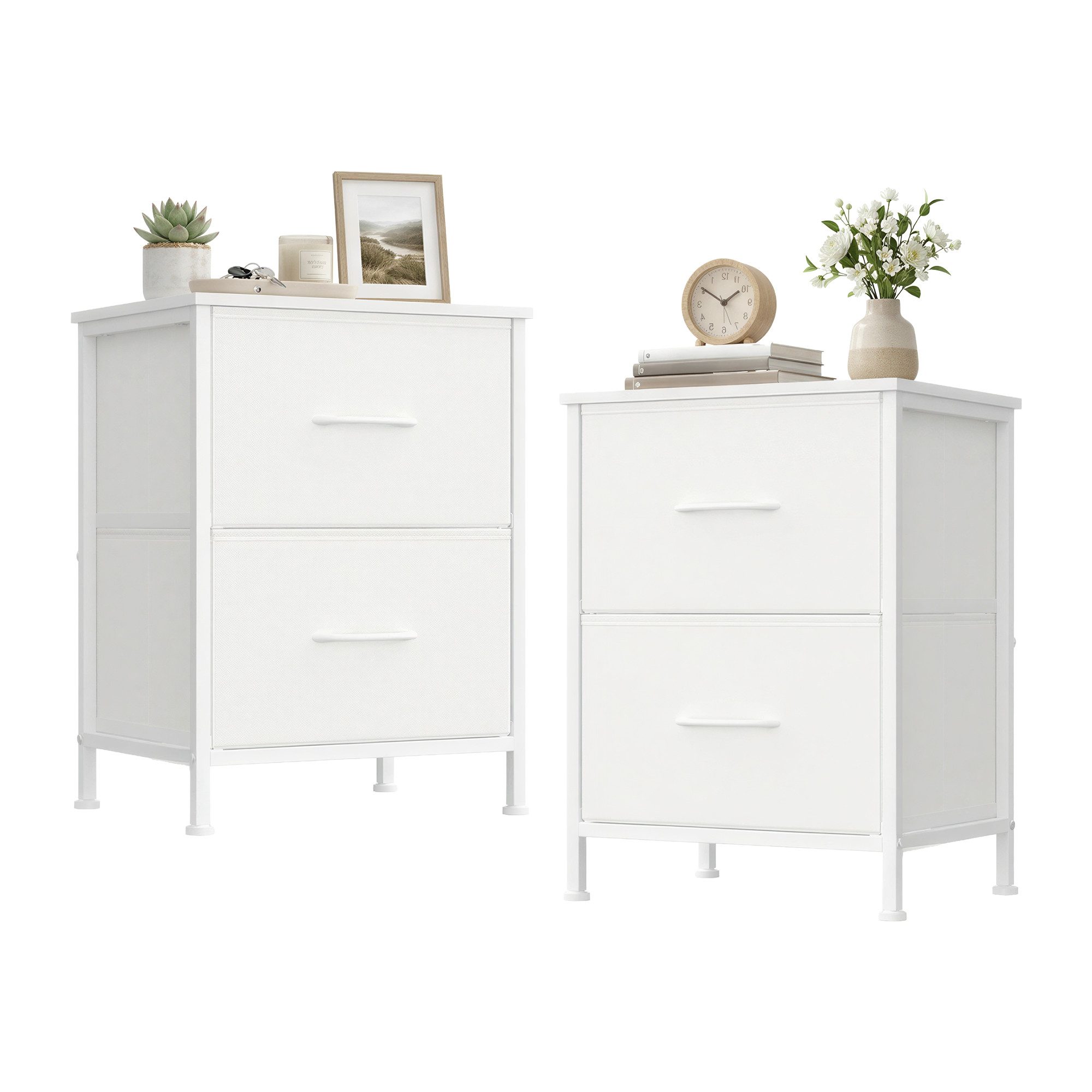 SONGMICS Nachttisch, Kommode, Schrank, 2 Stoffschubladen, Aufbewahrungsschr günstig online kaufen