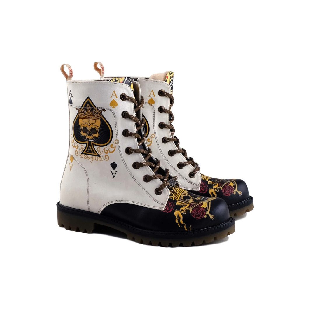 LaMarta Pik Boots- Eleganz in Weiß, Schritte mit Stil! ♠ Schnürstiefel günstig online kaufen