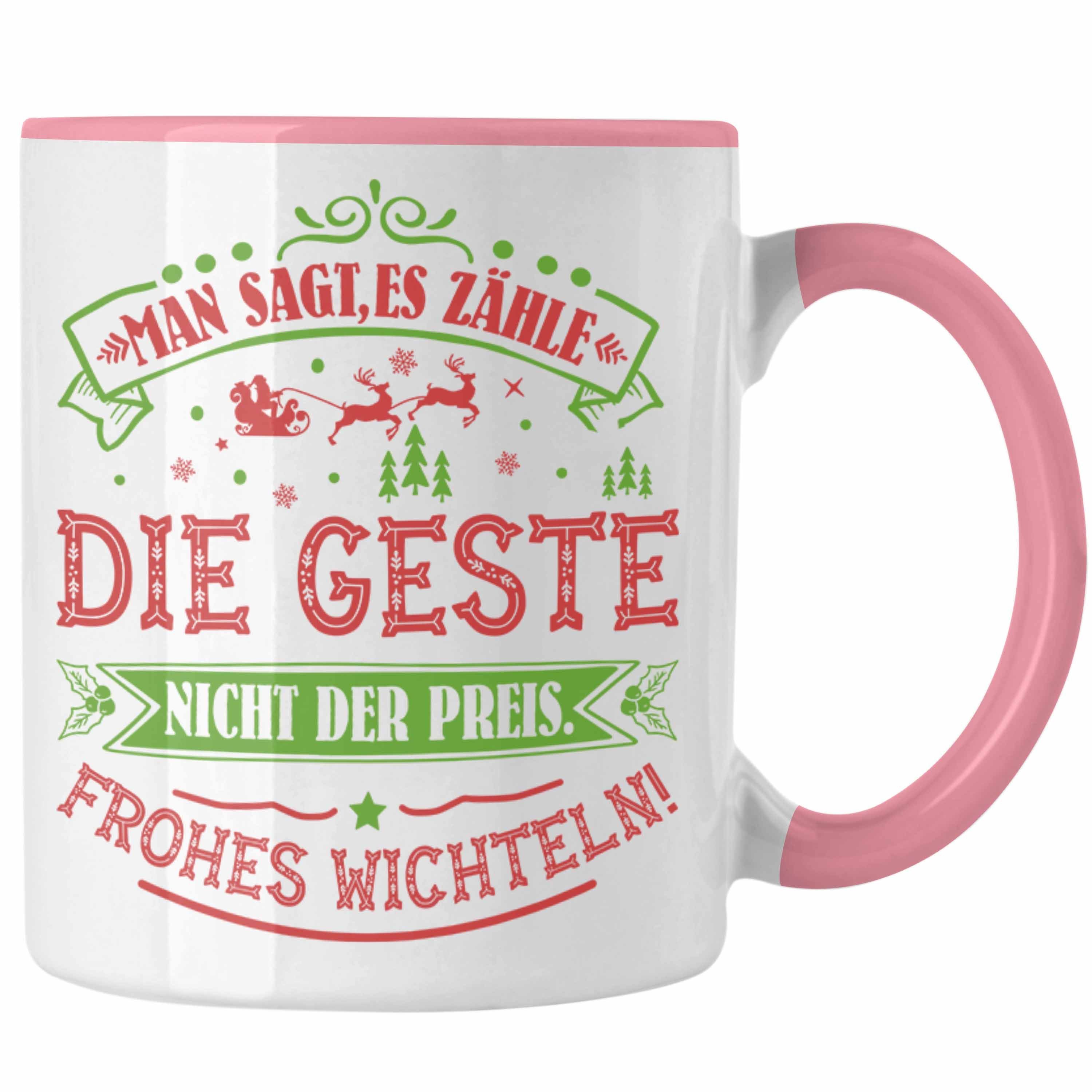 Trendation Tasse Wichtelgeschenk für 20 Euro Tasse Wichteln für Frauen Kollegen Wichtel Rosa | Teetassen