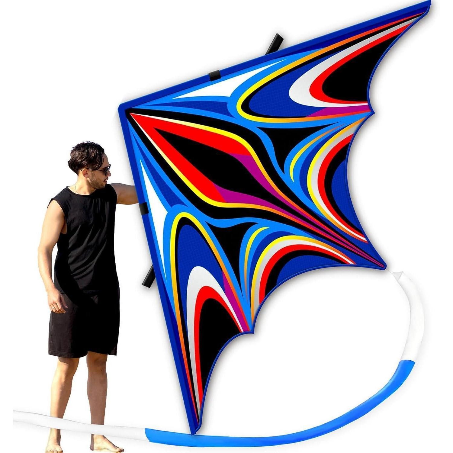 LuxusKollektion Flug-Drache Winddrachen Delta Kinder Erwachsene 2.8M Large Power Triancle-Blue