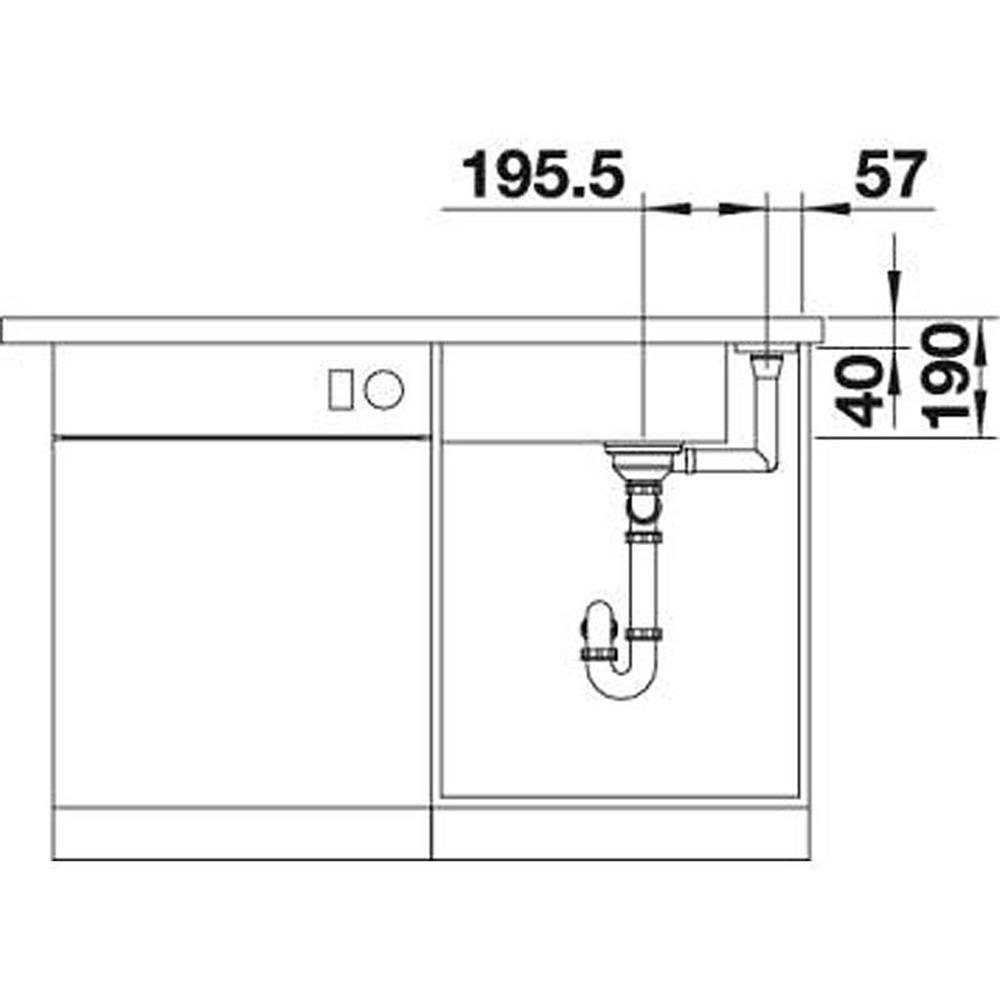 Blanco Granitspüle III cm Glas-Schneidbrett - AXIA Softweiß BLANCO 99/50 S-F mit Glas-Schneidbrett, XL 6 flächenbündig Silgranit