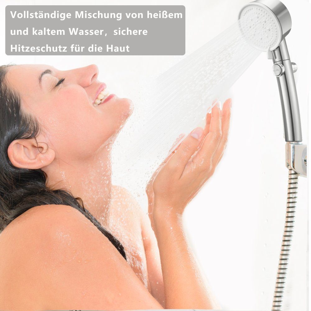 Turbolader, mit Duschbrause Handbrause BUMHUM Wassersparende Handbrause langlebiges Turbo Duschkopf (Eingebauter Badezimmer, 6Modi, Hochdruck Rotierende Ein-Knopf-Wasserstopp, Schnittstelle, ABS-Material), Hochdruck Handbrause universelle Duschkopf Duschbrause,