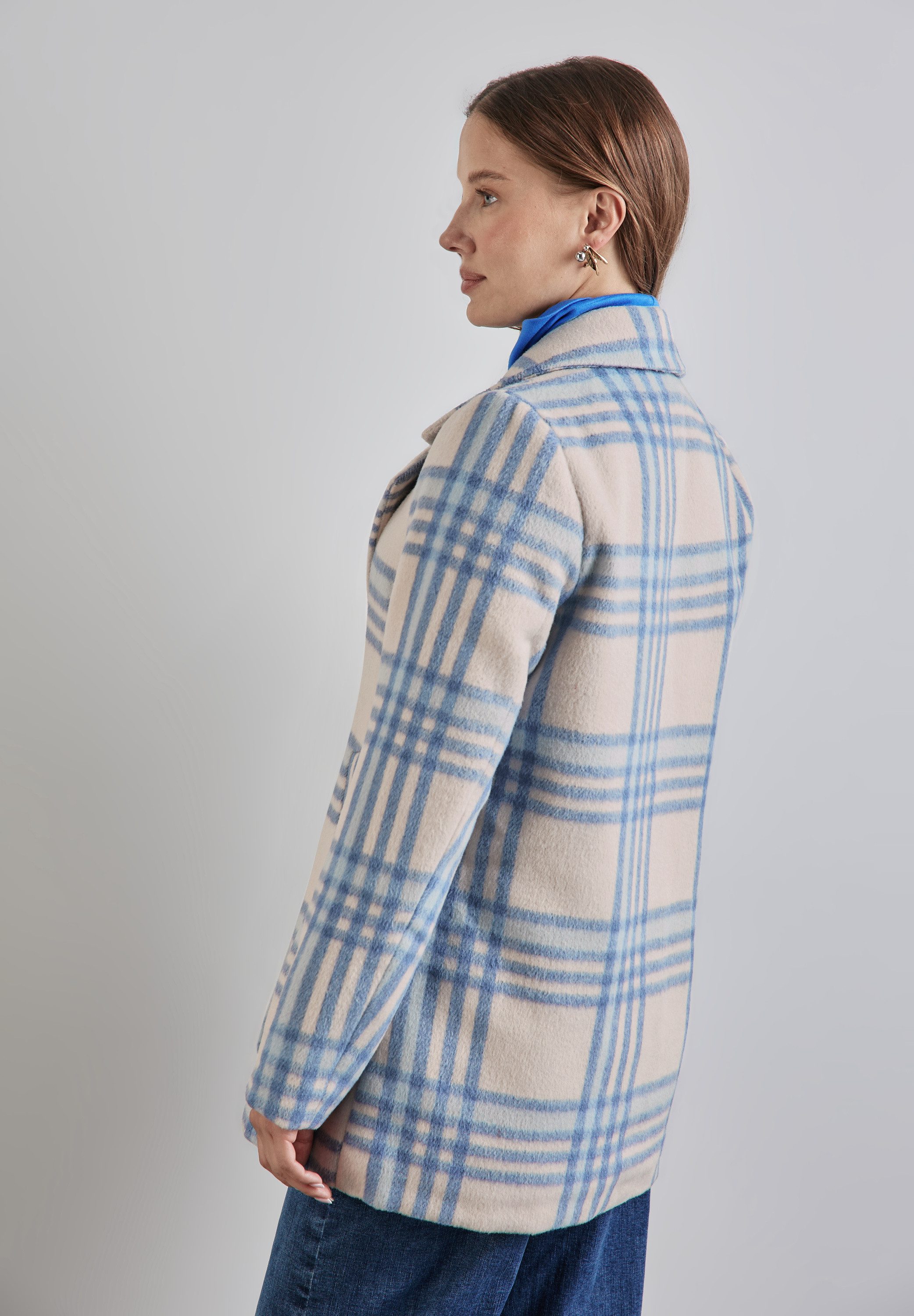 STREET ONE Cabanjacke kariert, mit Reverskragen