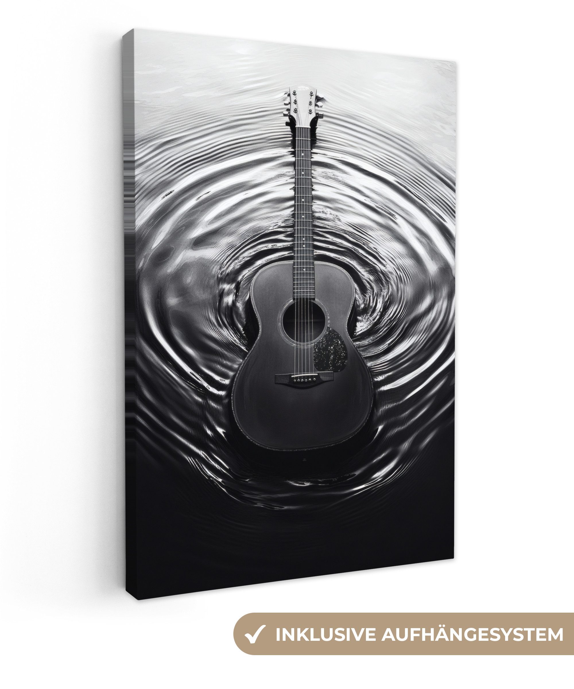 OneMillionCanvasses® Leinwandbild Gitarre - Holz - Wasser, Fotodruck (1 St) günstig online kaufen