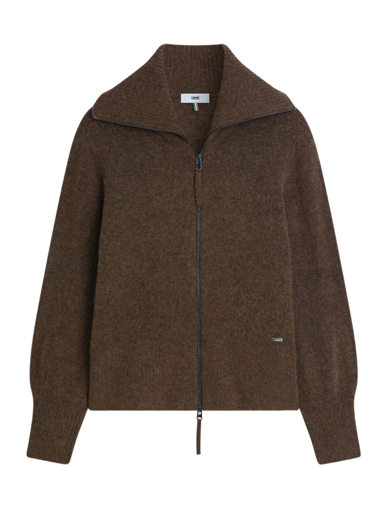Cinque Blouson braun,Casual,Alpaka,Unifarben,Troyer-Kragen,Langarm,Regular Fit